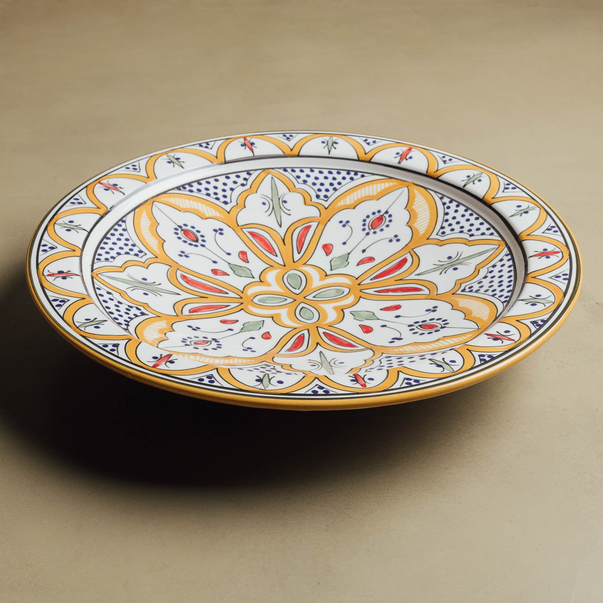 Berber Essence Mustard Salad Plate - Moroccan Dinnerware - Benisouk