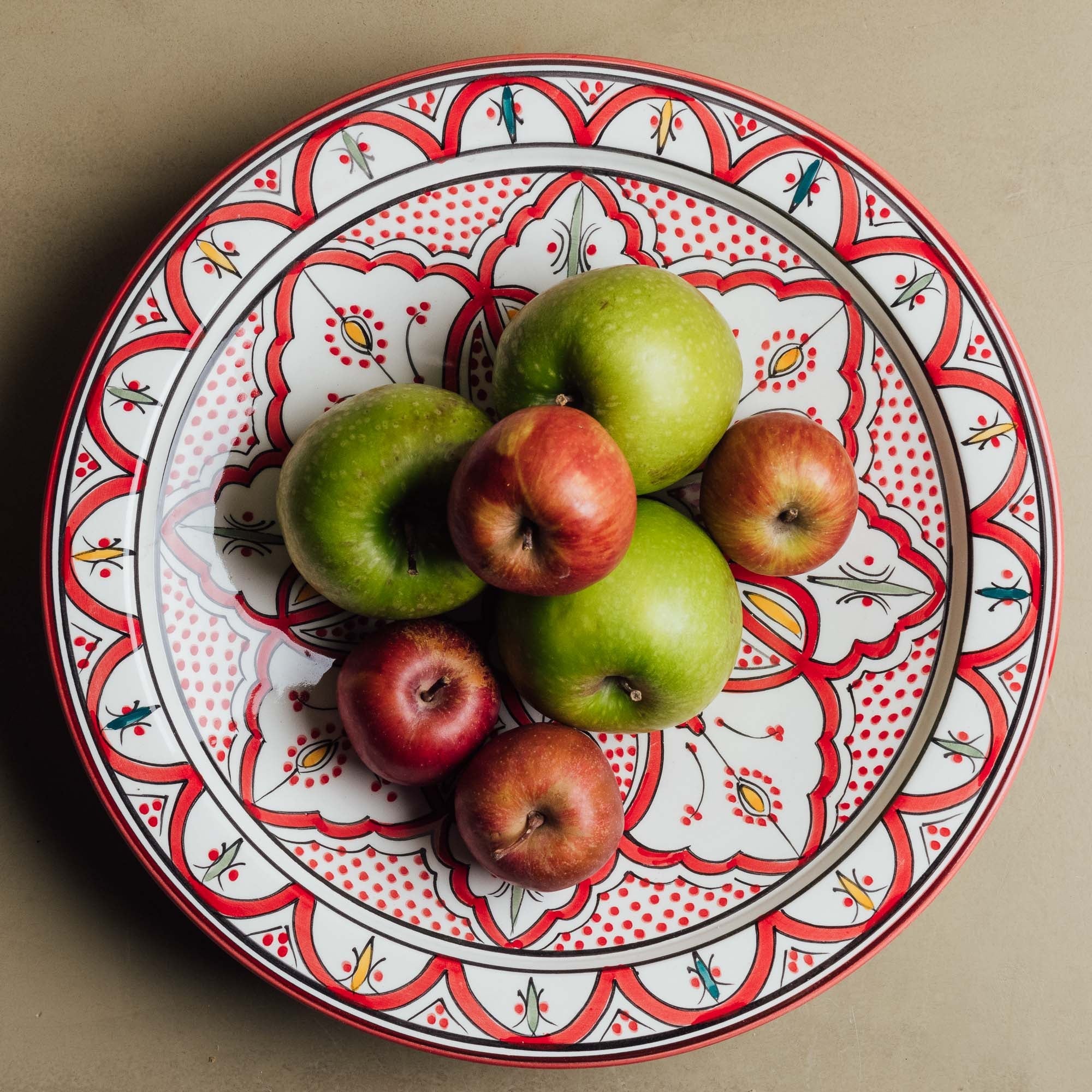 Berber Essence Red Salad Plate - Moroccan Dinnerware - Benisouk