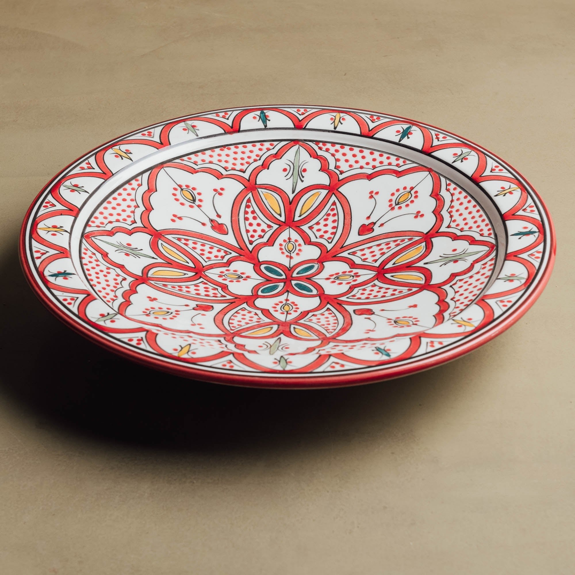 Berber Essence Red Salad Plate - Moroccan Dinnerware - Benisouk
