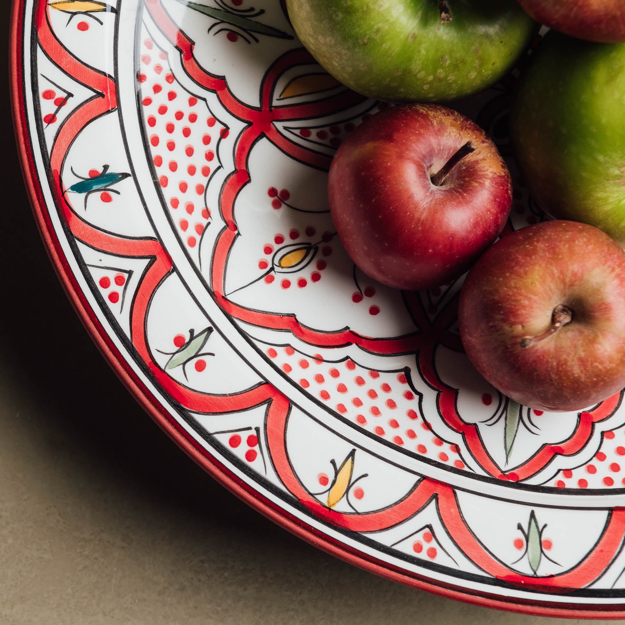 Berber Essence Red Salad Plate - Moroccan Dinnerware - Benisouk