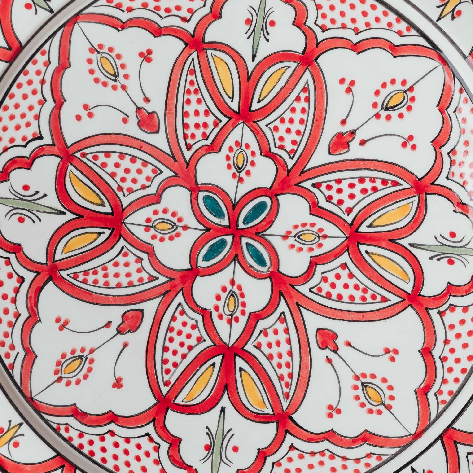 Berber Essence Red Salad Plate - Moroccan Dinnerware - Benisouk