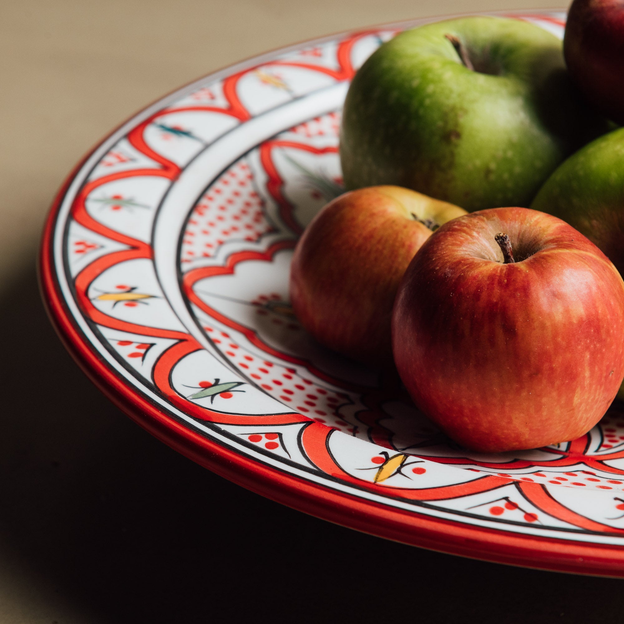 Berber Essence Red Salad Plate - Moroccan Dinnerware - Benisouk