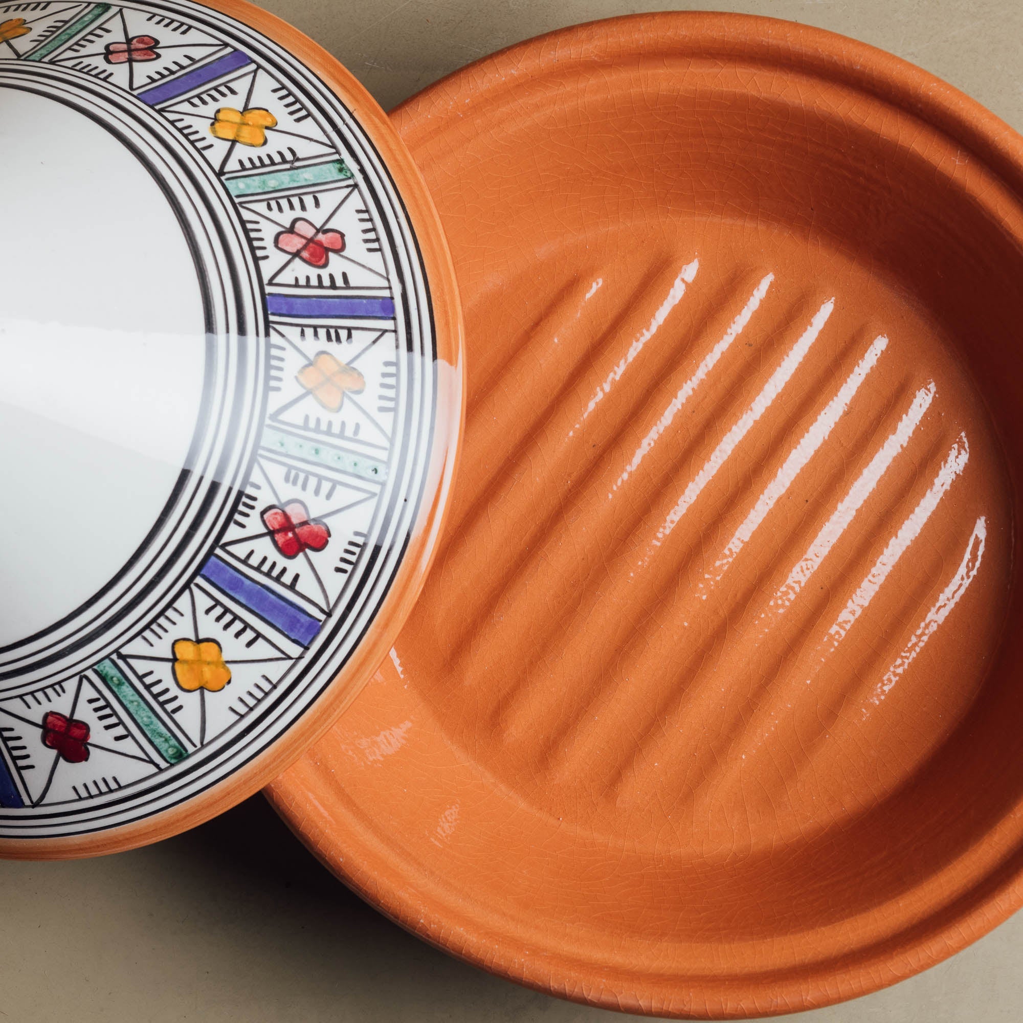 Berber Essence Tagine Green Blue - Moroccan Table Art - Benisouk