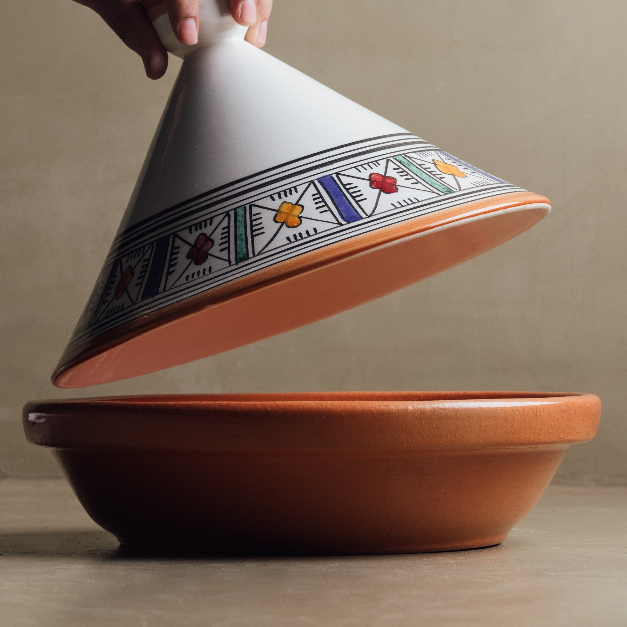 Berber Essence Tagine Green Blue - Moroccan Table Art - Benisouk