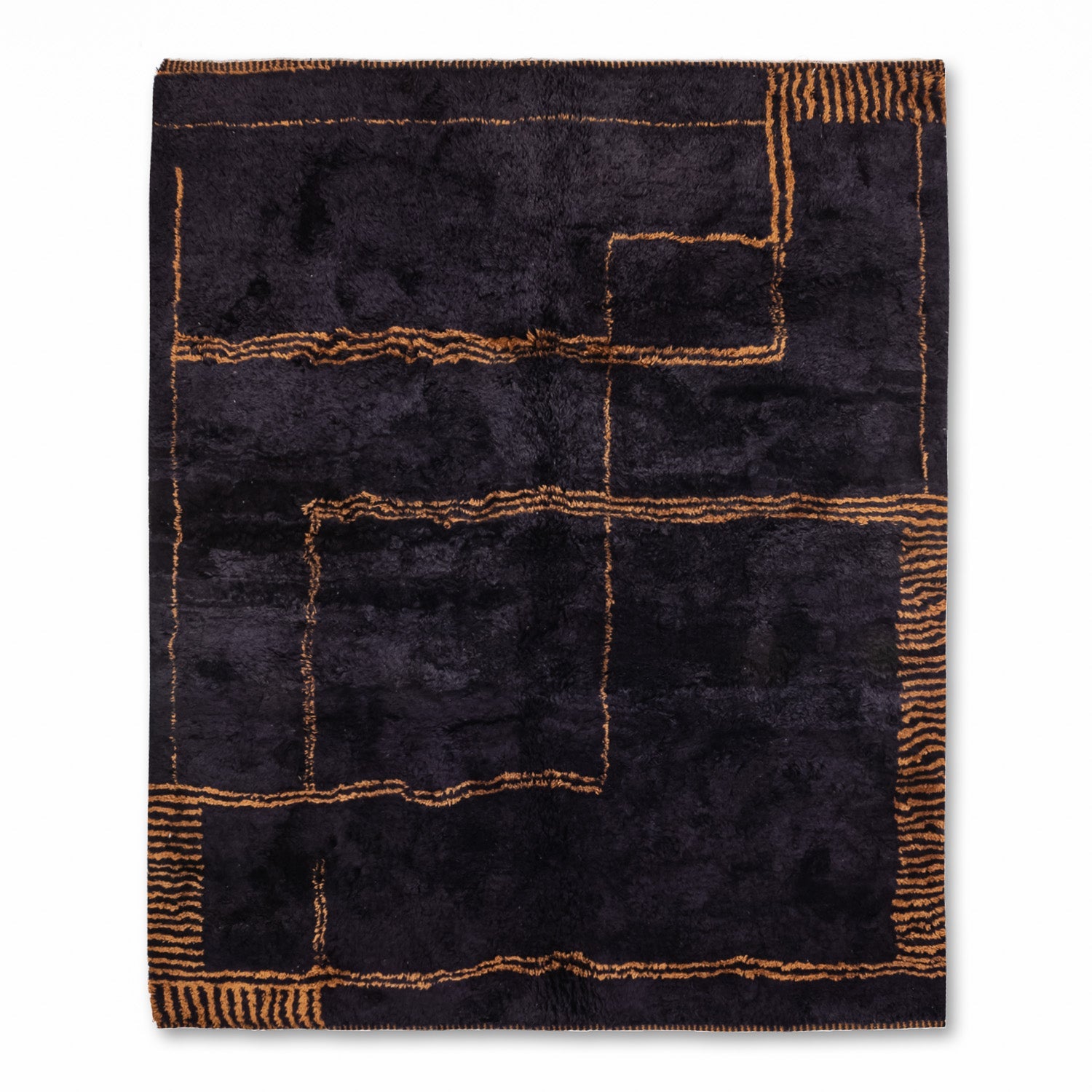 Black Sands Mirage - Luxury Shag Moroccan Rug - Benisouk
