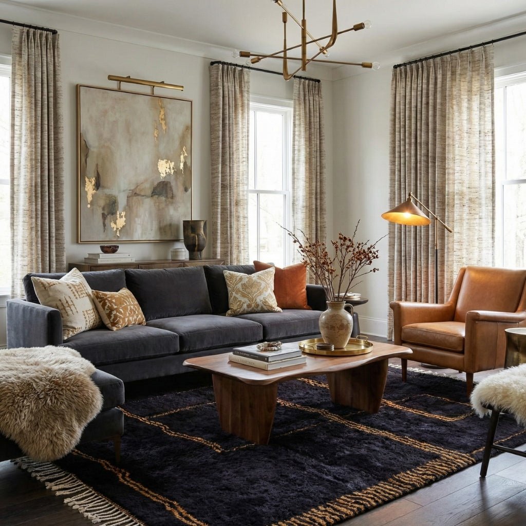 Black Sands Mirage - Luxury Shag Moroccan Rug - Benisouk