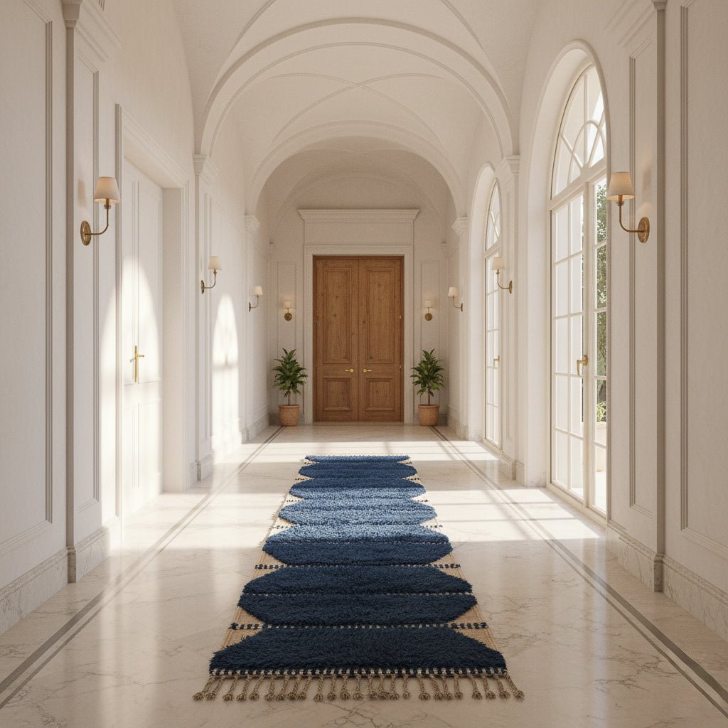 Blue Berry - Luxury Shag Moroccan Runner Rug - Benisouk