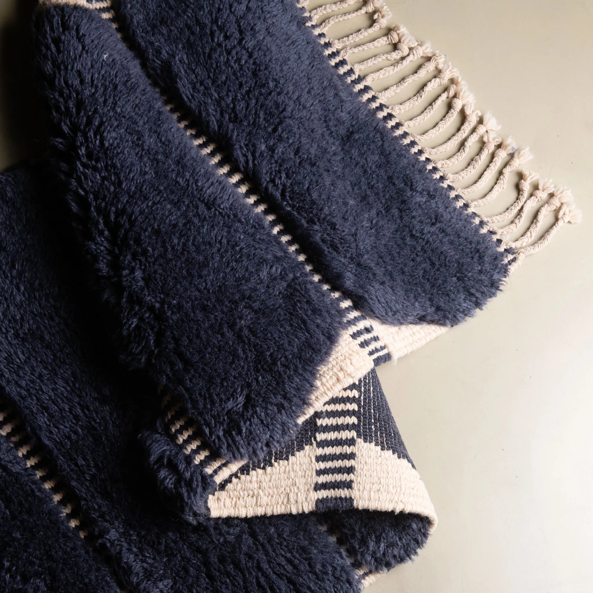 Blue Berry - Luxury Shag Moroccan Runner Rug - Benisouk