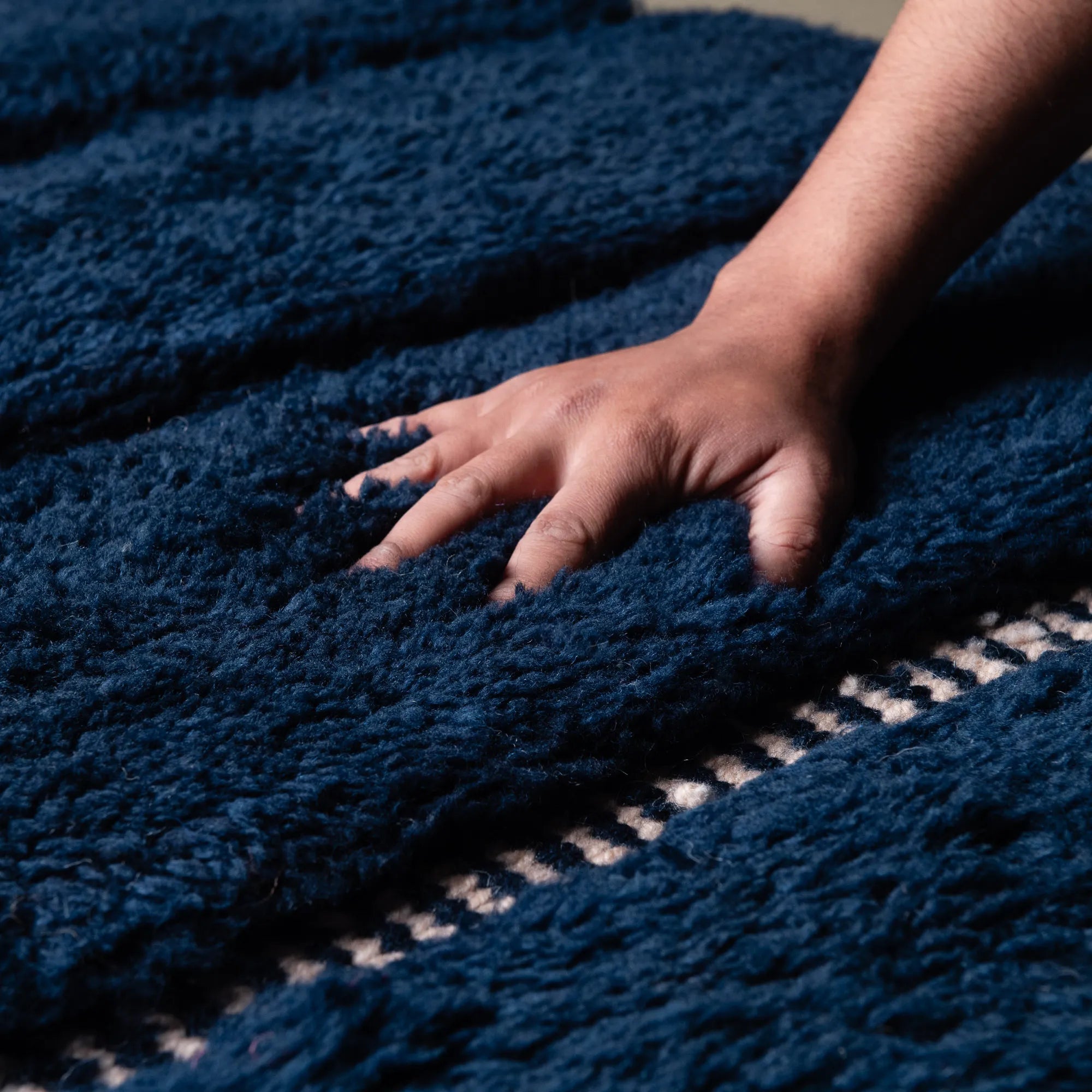 Blue Berry - Luxury Shag Moroccan Runner Rug - Benisouk