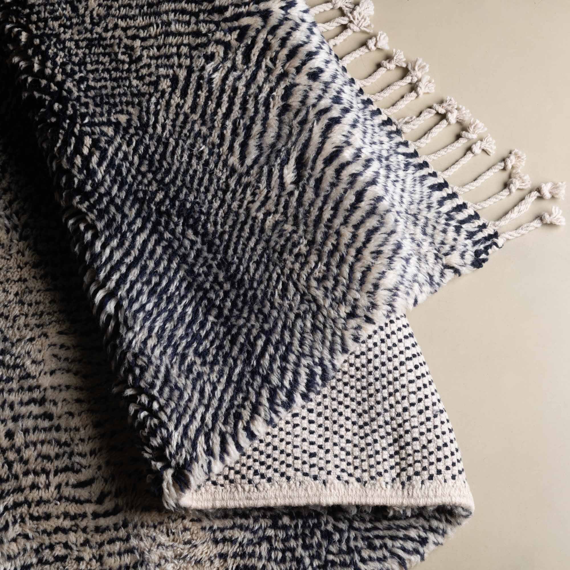 Blue Diamond - Luxury Shag Moroccan Rug - Benisouk