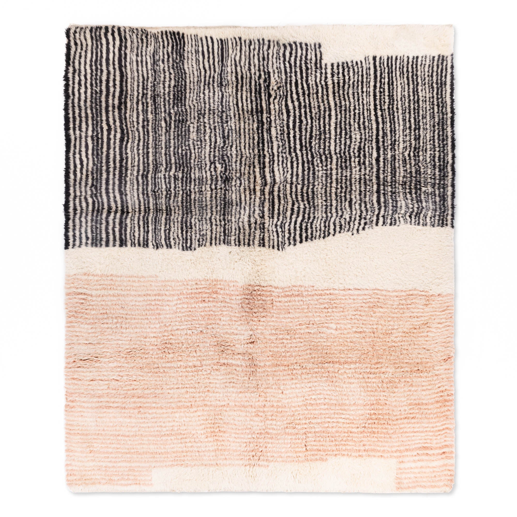 Blush Divide - Luxury Shag Moroccan Rug - Benisouk