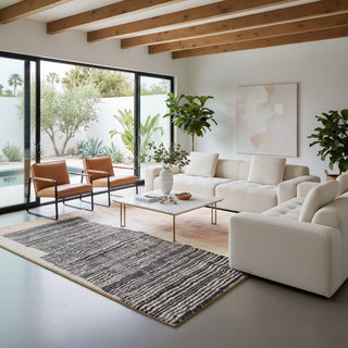 Blush Divide - Luxury Shag Moroccan Rug - Benisouk