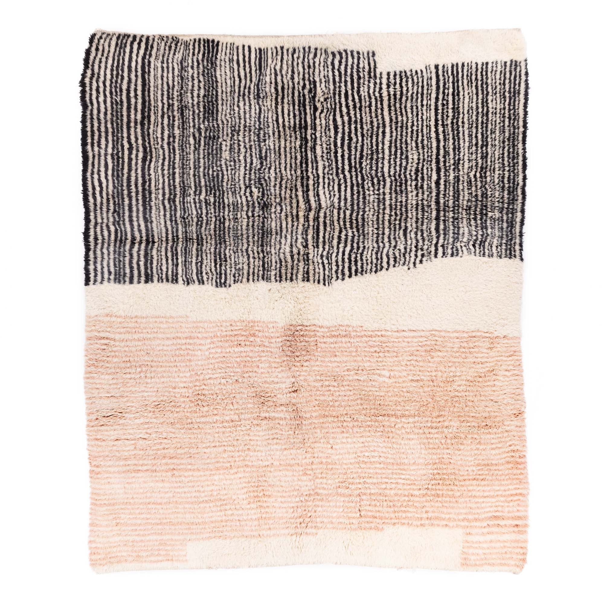 Blush Divide - Luxury Shag Moroccan Rug - Benisouk