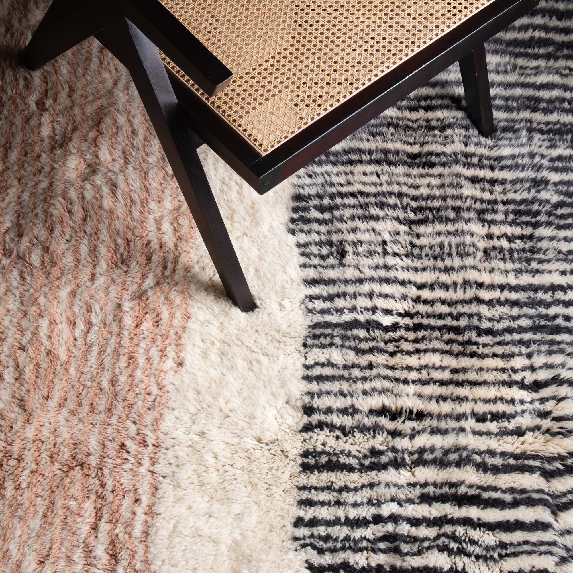 Blush Divide - Luxury Shag Moroccan Rug - Benisouk