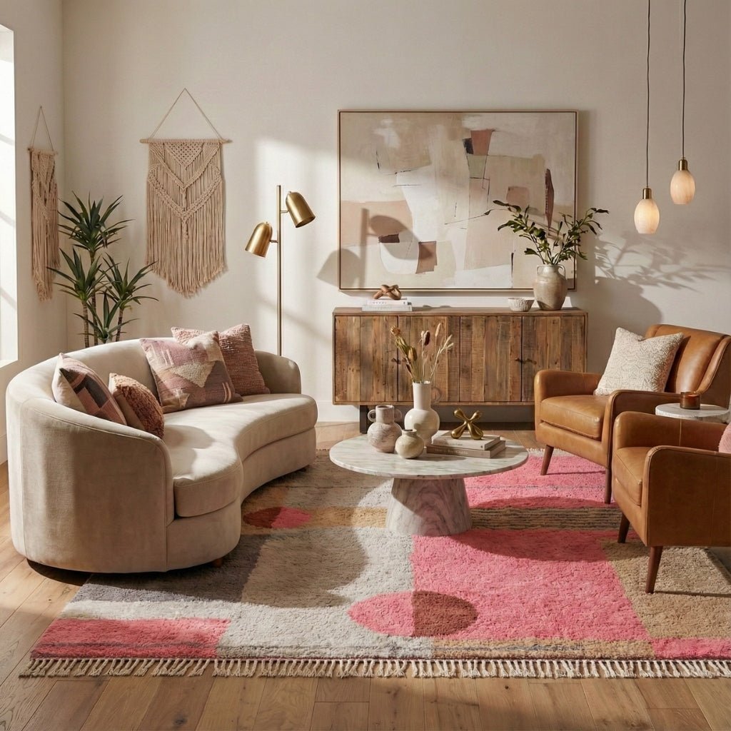 Celestial Geometries - Luxury Shag Moroccan Rug - Benisouk