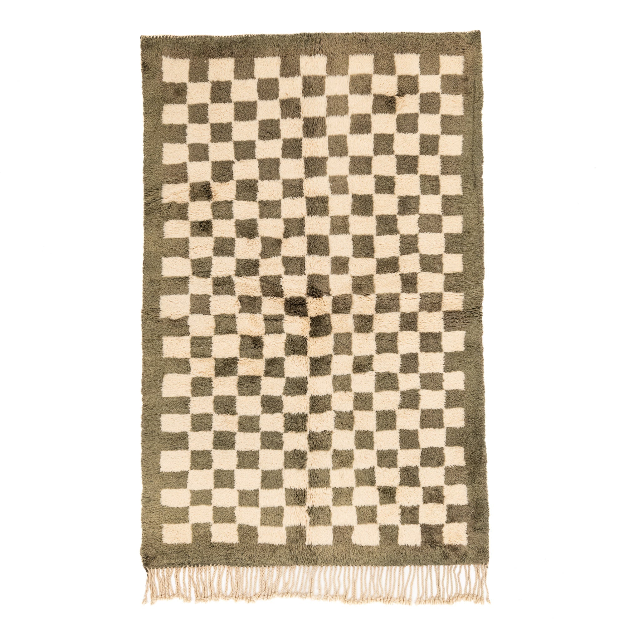 Checkered Garden - Luxury Shag Moroccan Rug - Benisouk