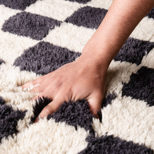 Chess - Luxury Shag Moroccan Rug - Benisouk