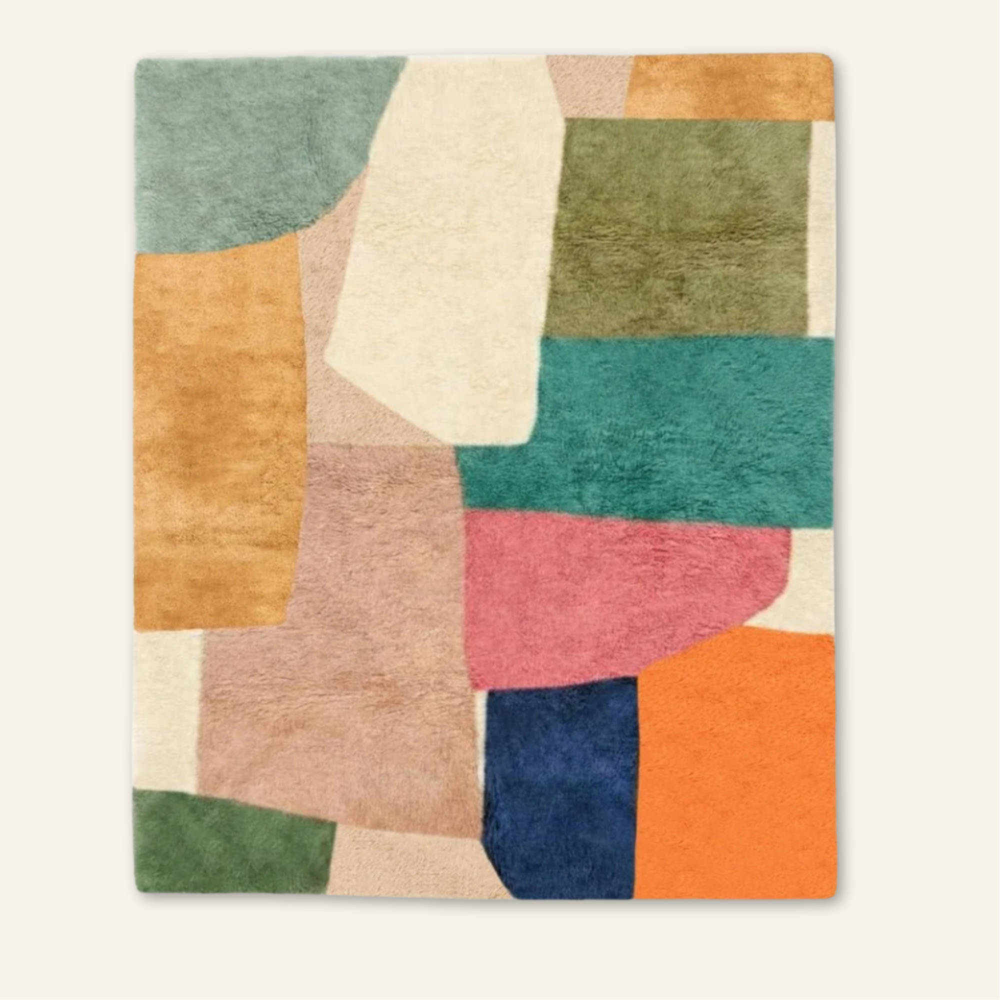 Chromatic Shards - Luxury Shag Moroccan Rug