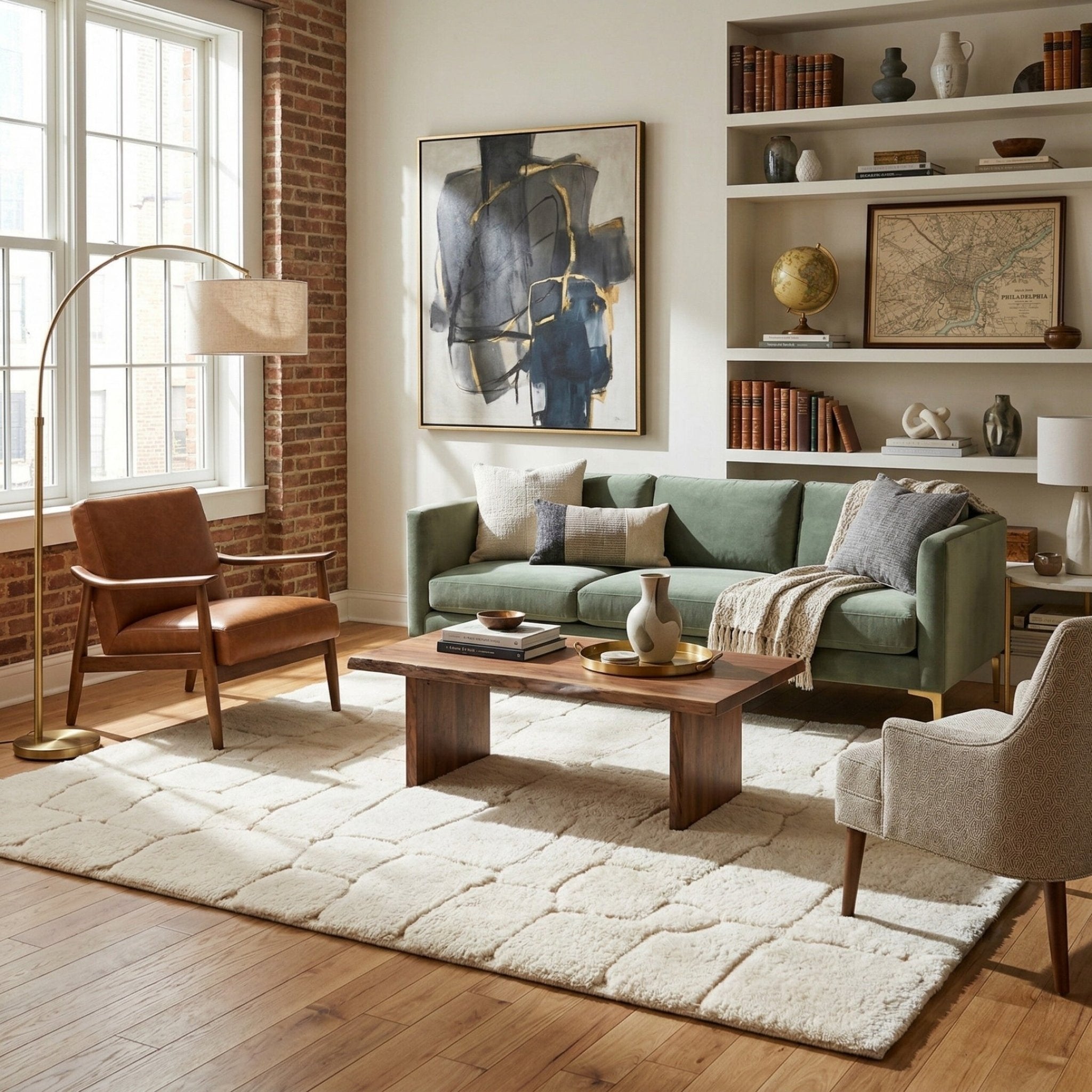 Cloudy Sky - Luxury Shag Moroccan Rug - Benisouk