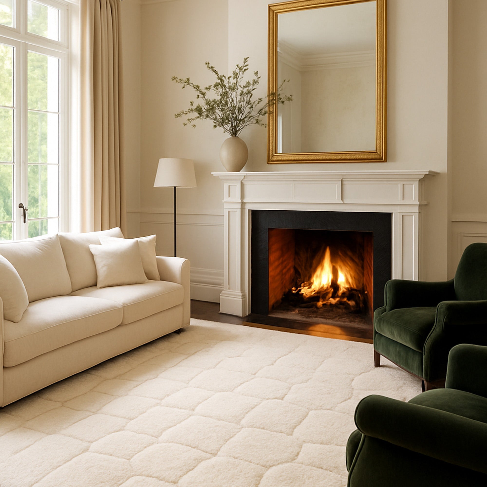 Cloudy Sky - Luxury Shag Moroccan Rug - Benisouk