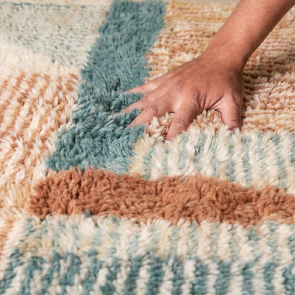 Coastal Light - Luxury Shag Moroccan Rug - Benisouk