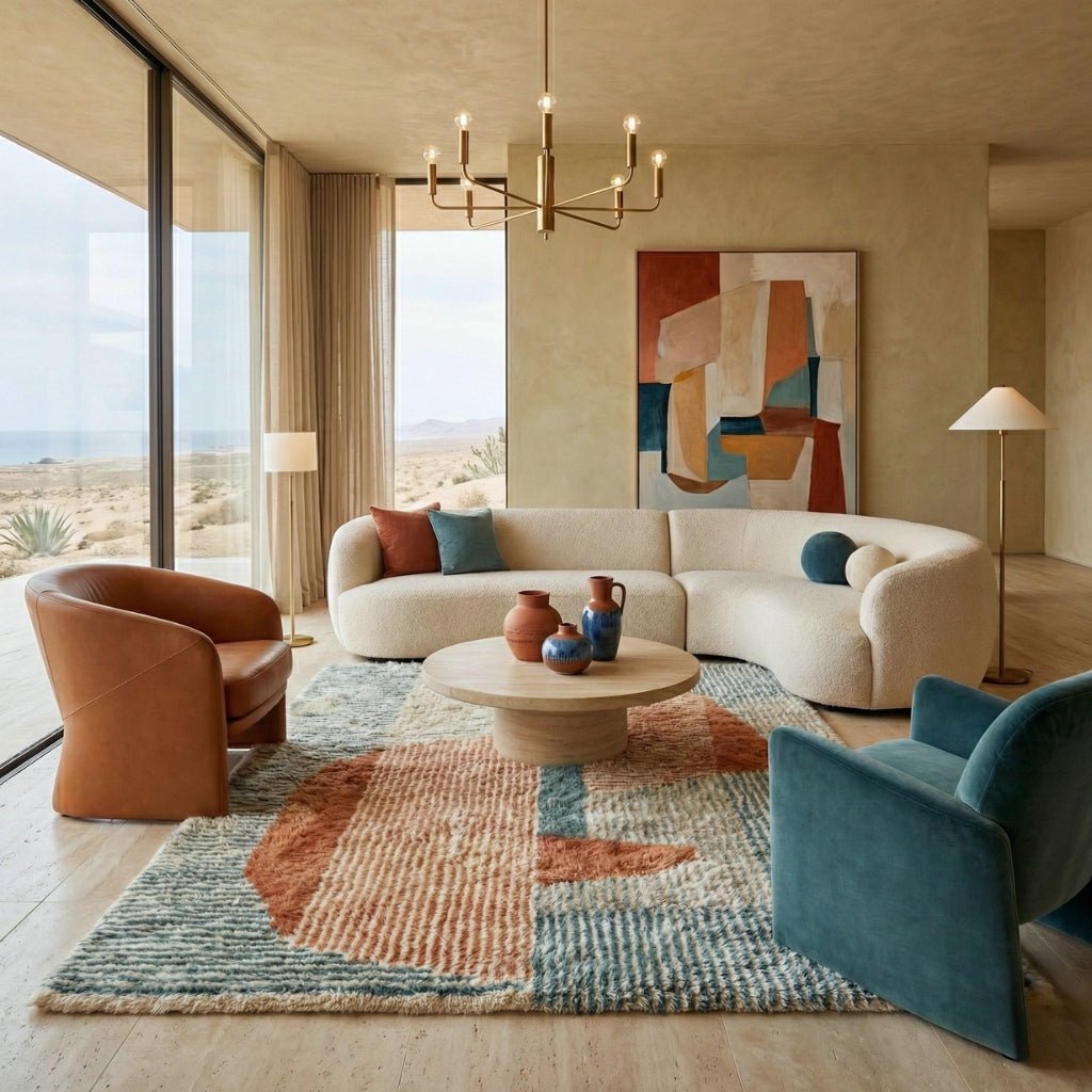 Coastal Light - Luxury Shag Moroccan Rug - Benisouk