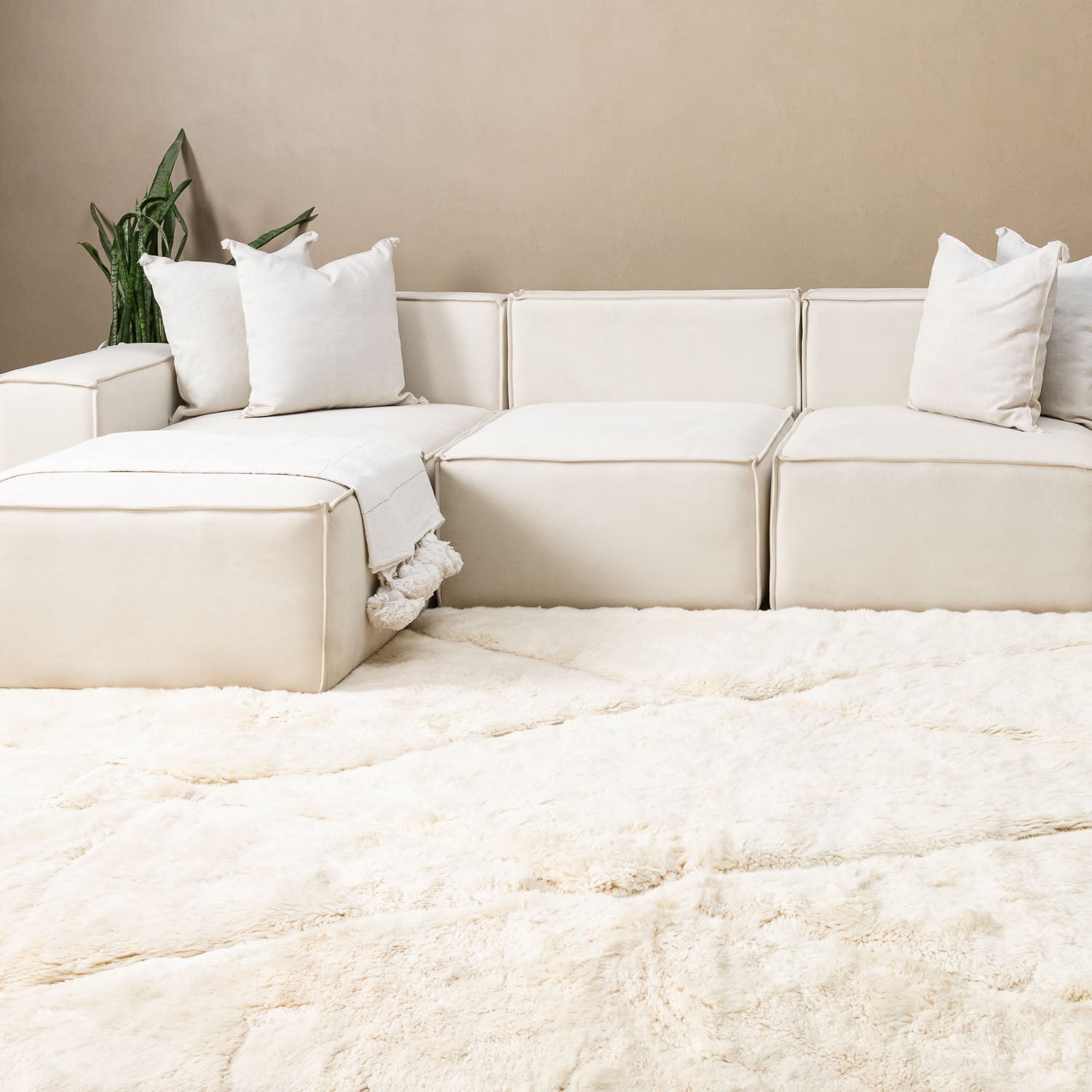 Cross - Roads - Luxury Shag Moroccan Rug - Benisouk