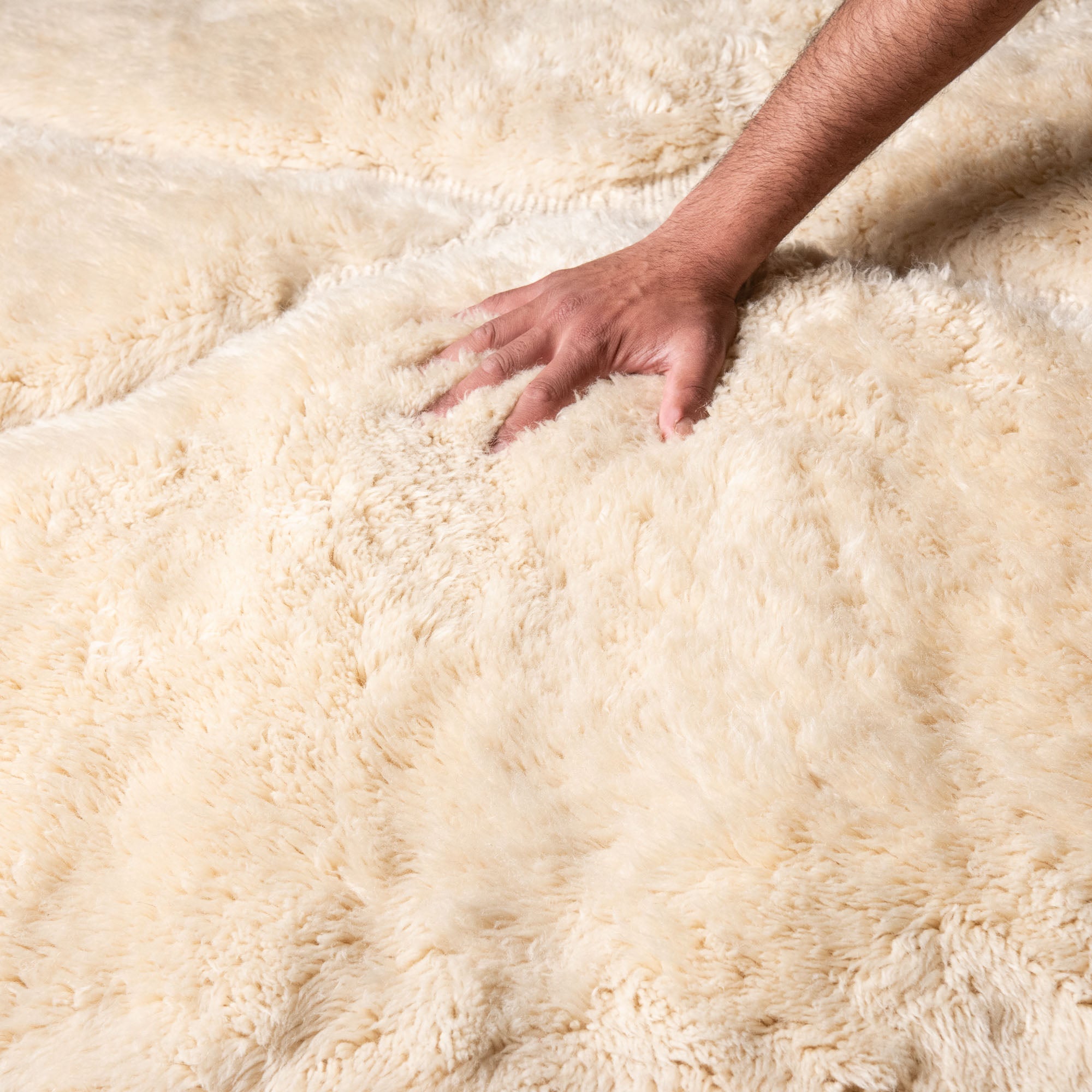 Cross - Roads - Luxury Shag Moroccan Rug - Benisouk
