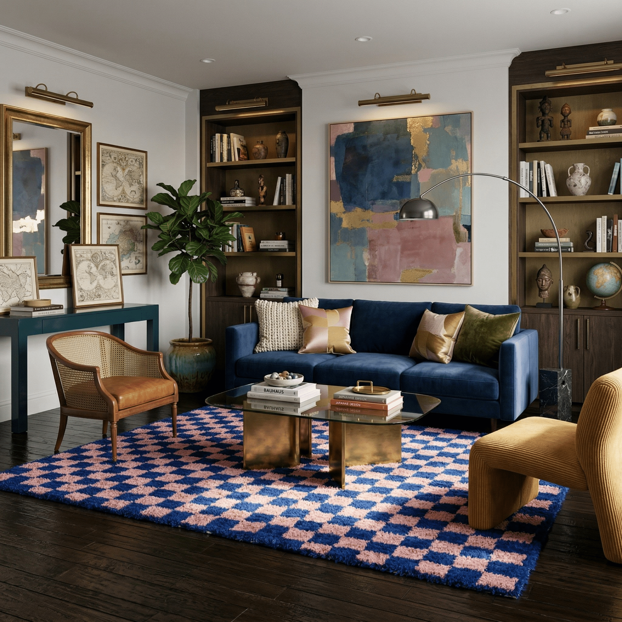 Dama Deep Ocean Rose - Shag Moroccan rug - Benisouk