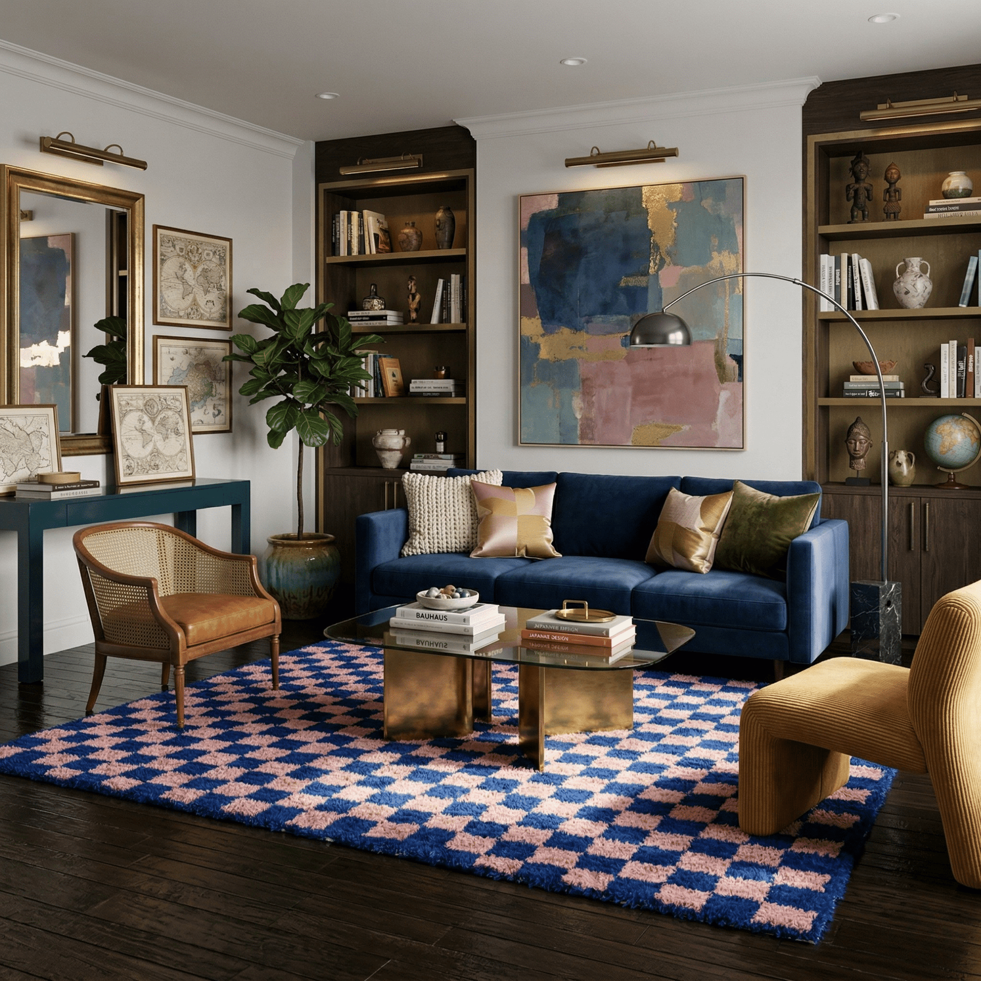 Dama Deep Ocean Rose - Shag Moroccan rug - Benisouk