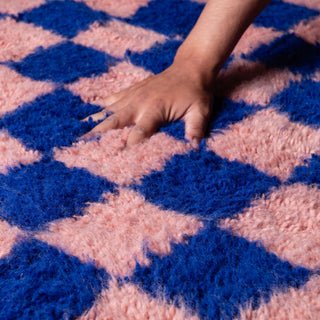 Dama Deep Ocean Rose - Shag Moroccan rug - Benisouk