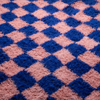 Dama Deep Ocean Rose - Shag Moroccan rug - Benisouk