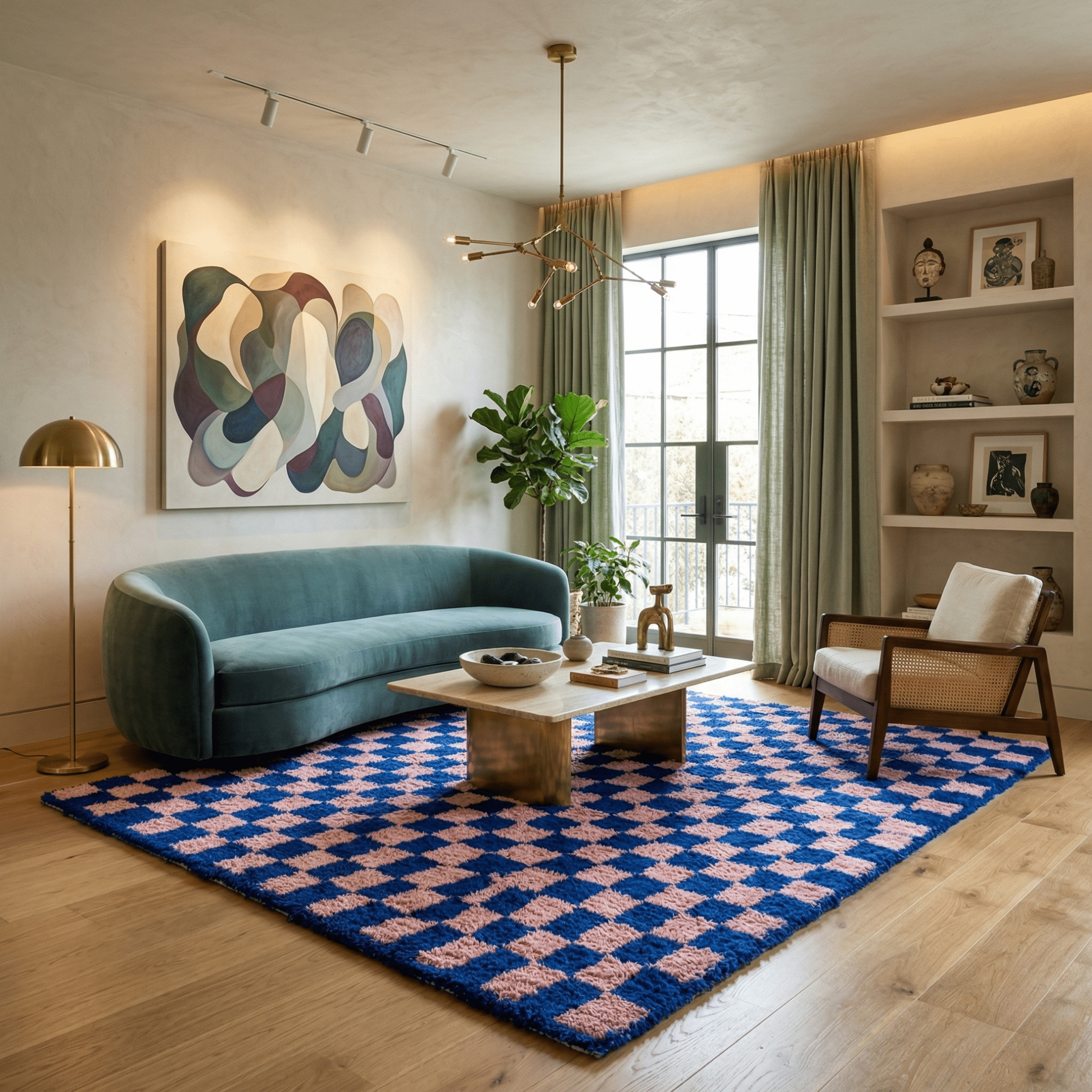 Dama Deep Ocean Rose - Shag Moroccan rug - Benisouk