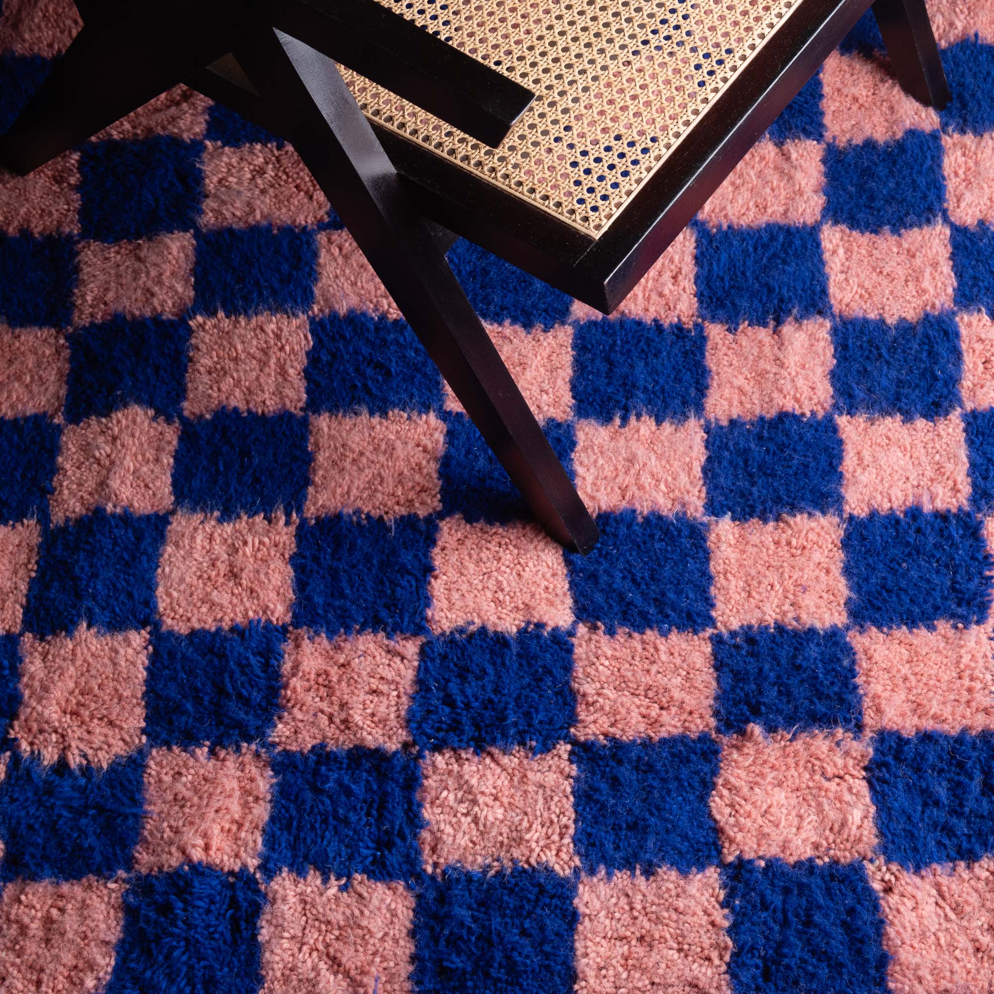 Dama Deep Ocean Rose - Shag Moroccan rug - Benisouk