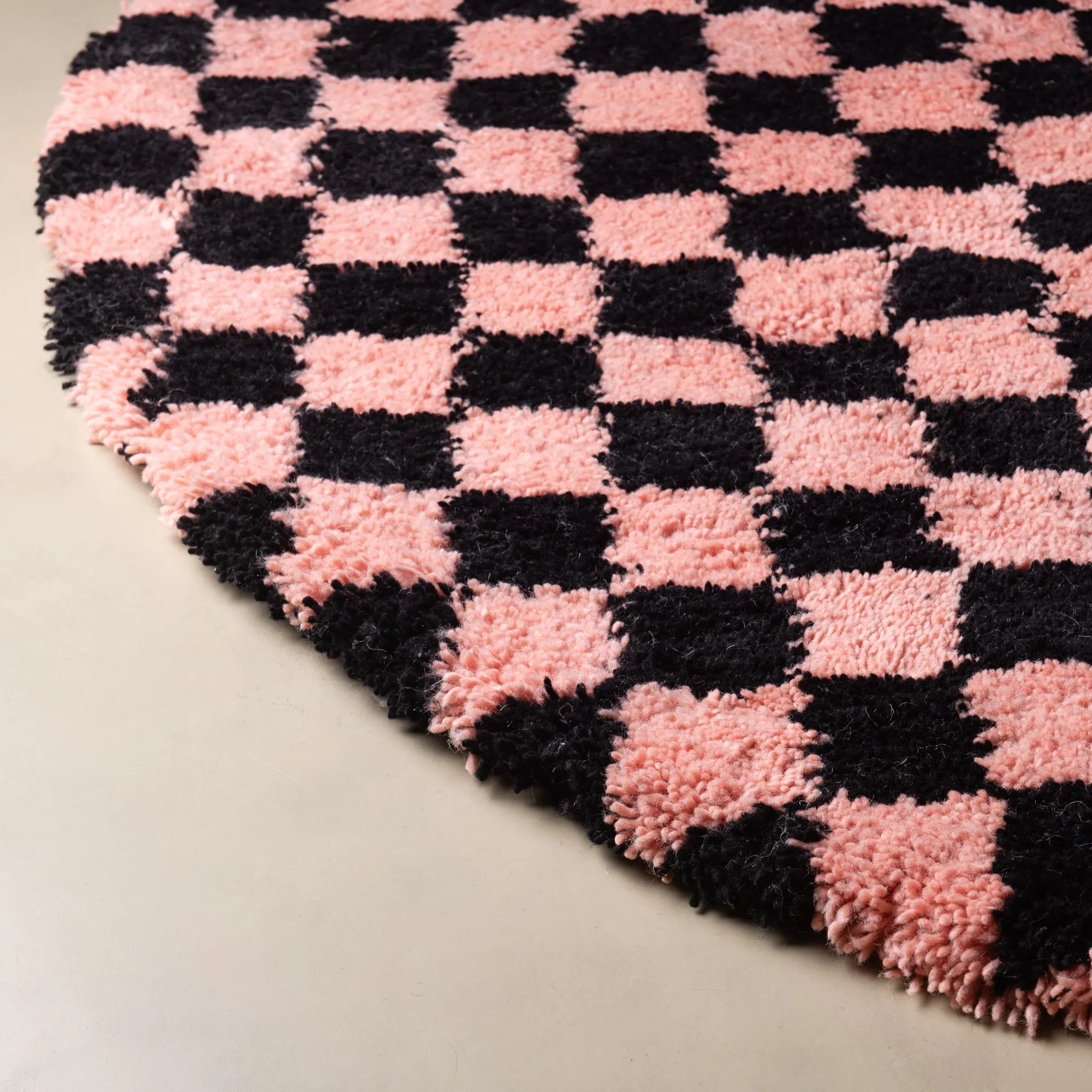 Dama Rose Round - Shag Moroccan rug - Benisouk