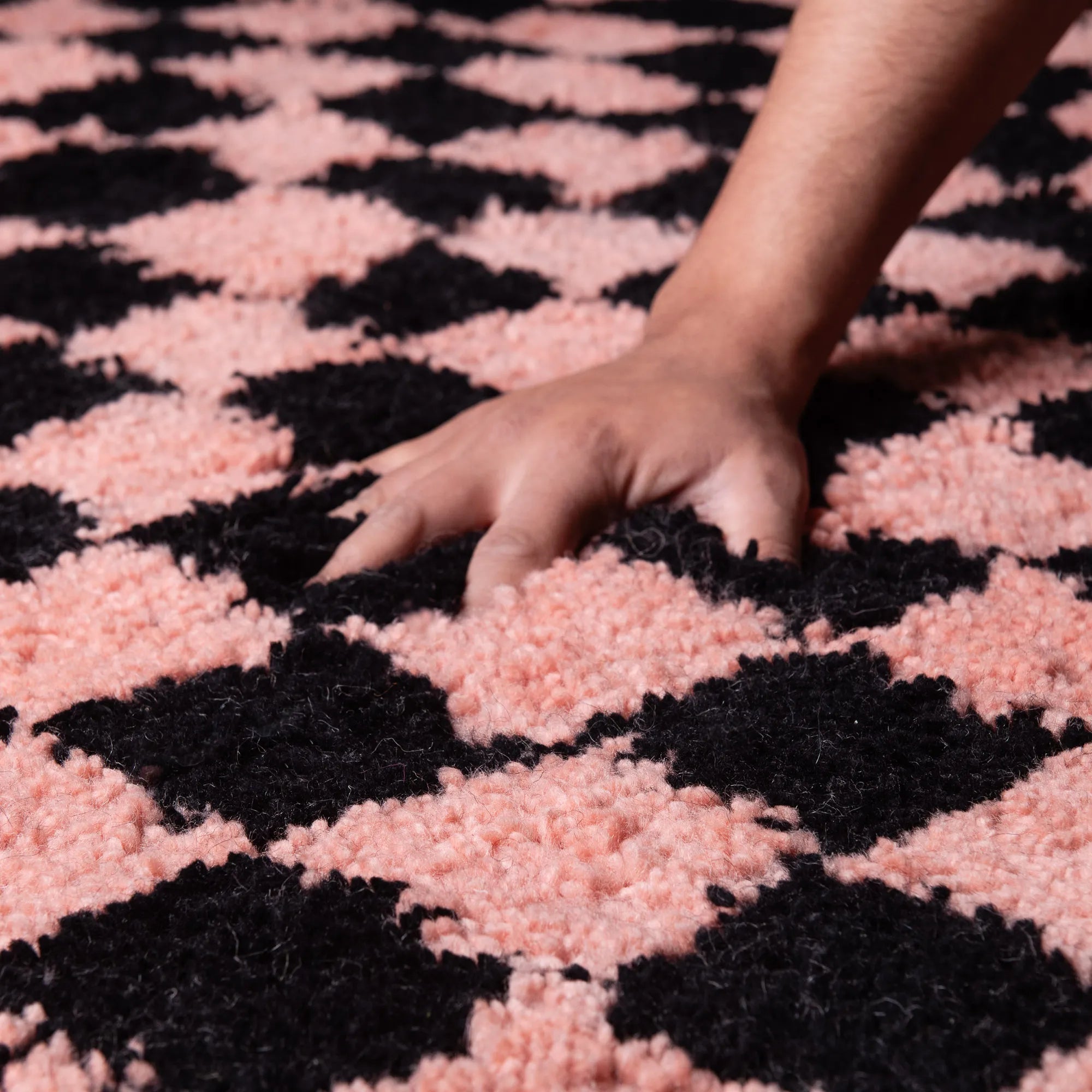 Dama Rose Round - Shag Moroccan rug - Benisouk