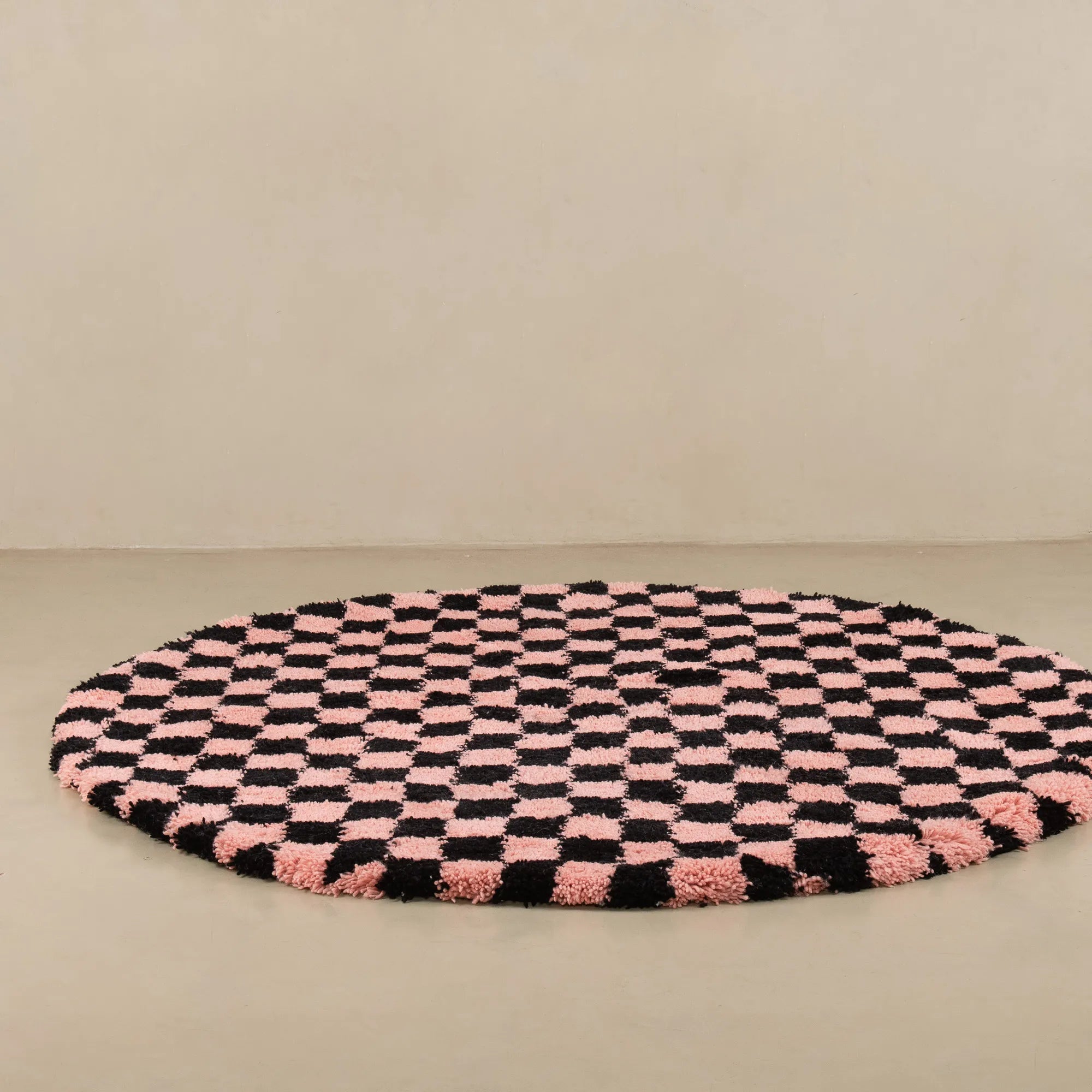Dama Rose Round - Shag Moroccan rug - Benisouk