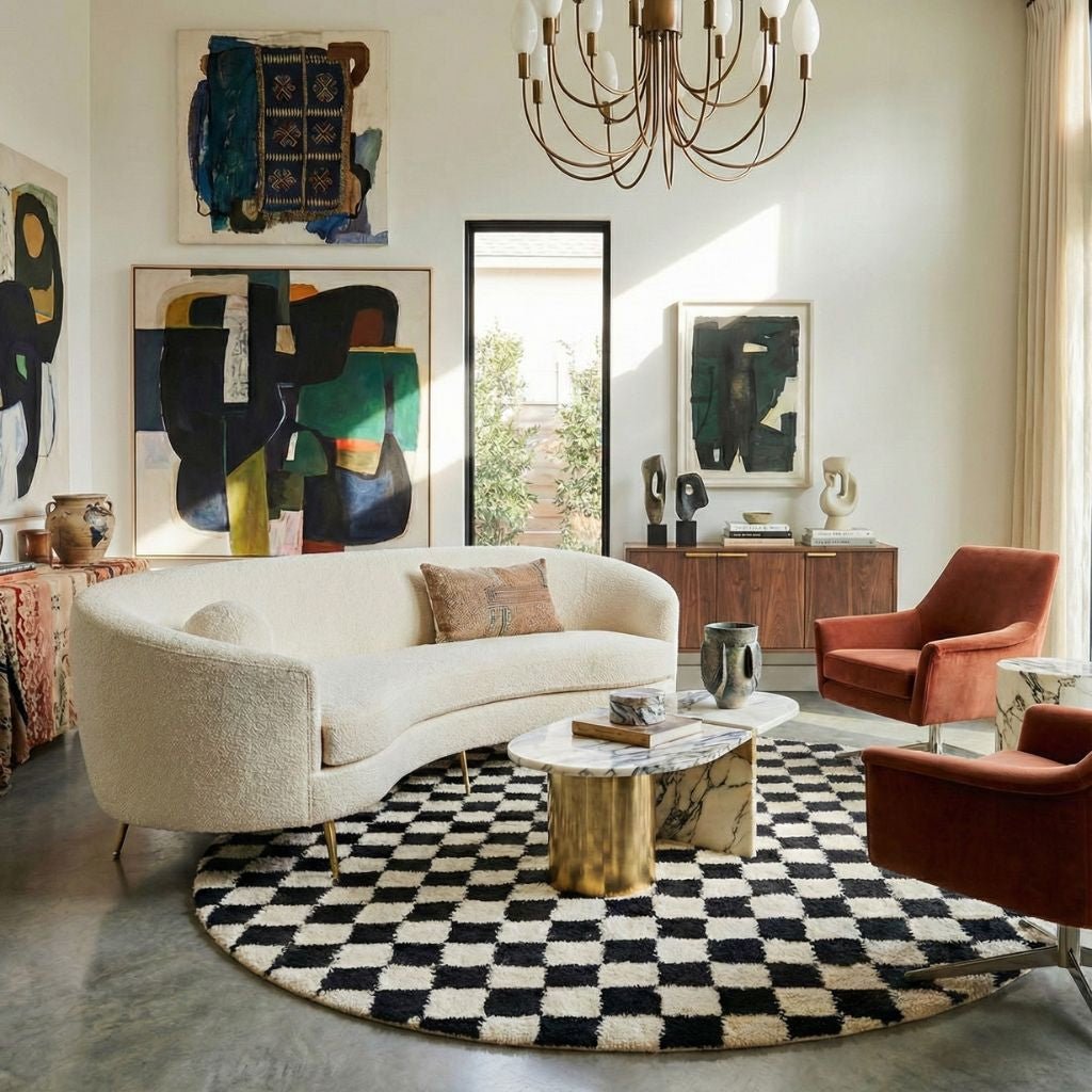 Dama Round - Shag Moroccan rug - Benisouk