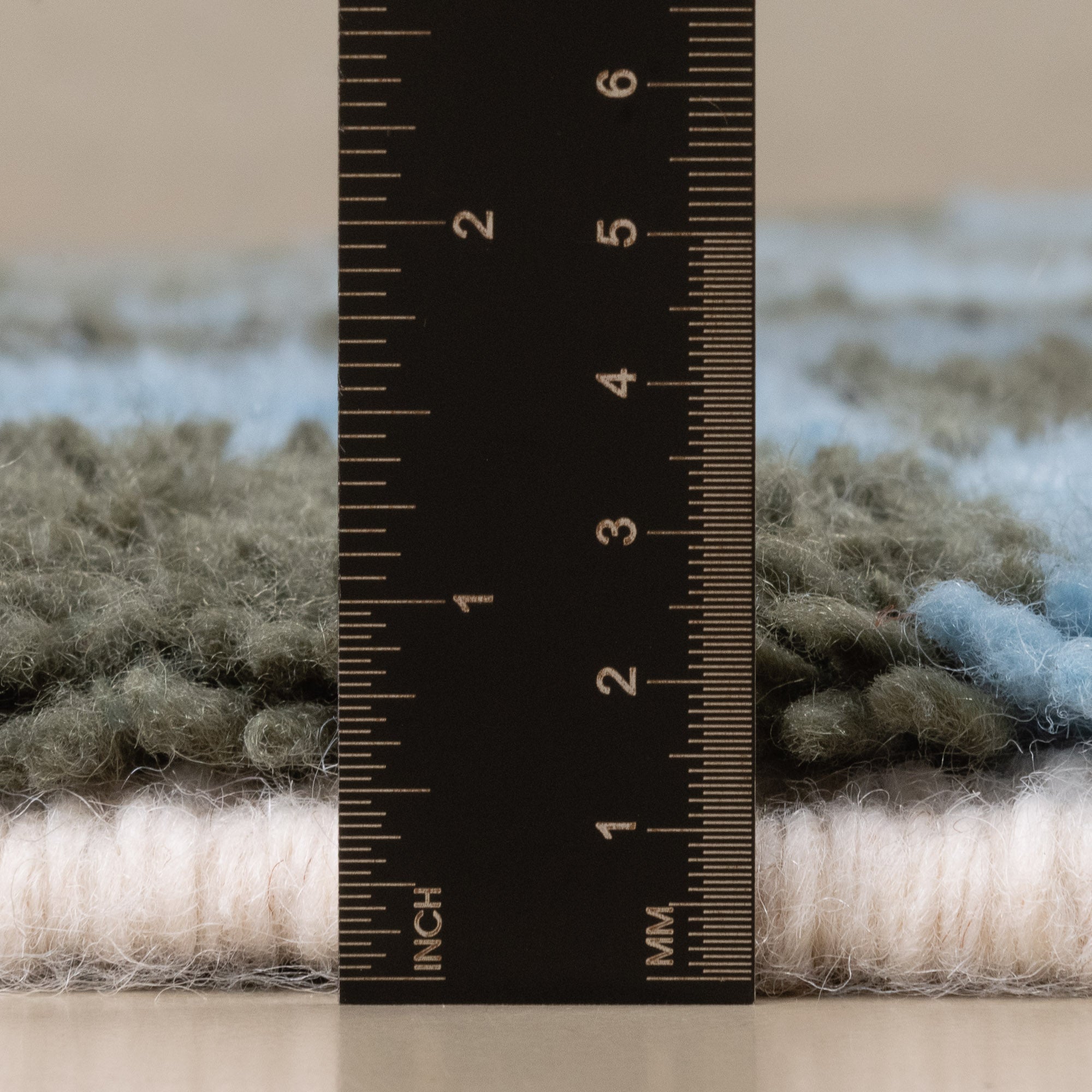 Dama Soldier green Hawaiian Blue - Shag Moroccan rug - Benisouk