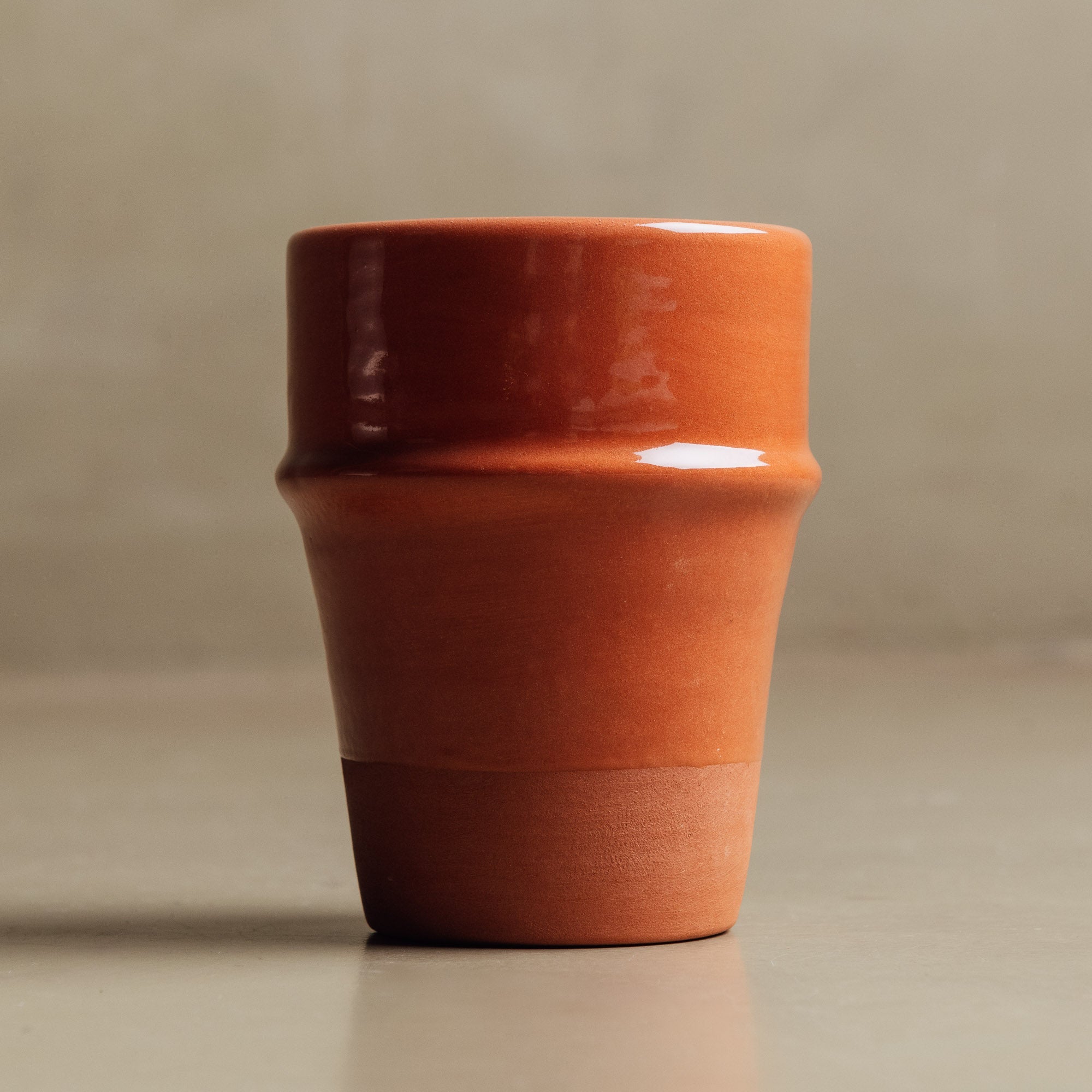 Earth Hues Ochre Red Beldi Cup - Moroccan Dinnerware - Benisouk