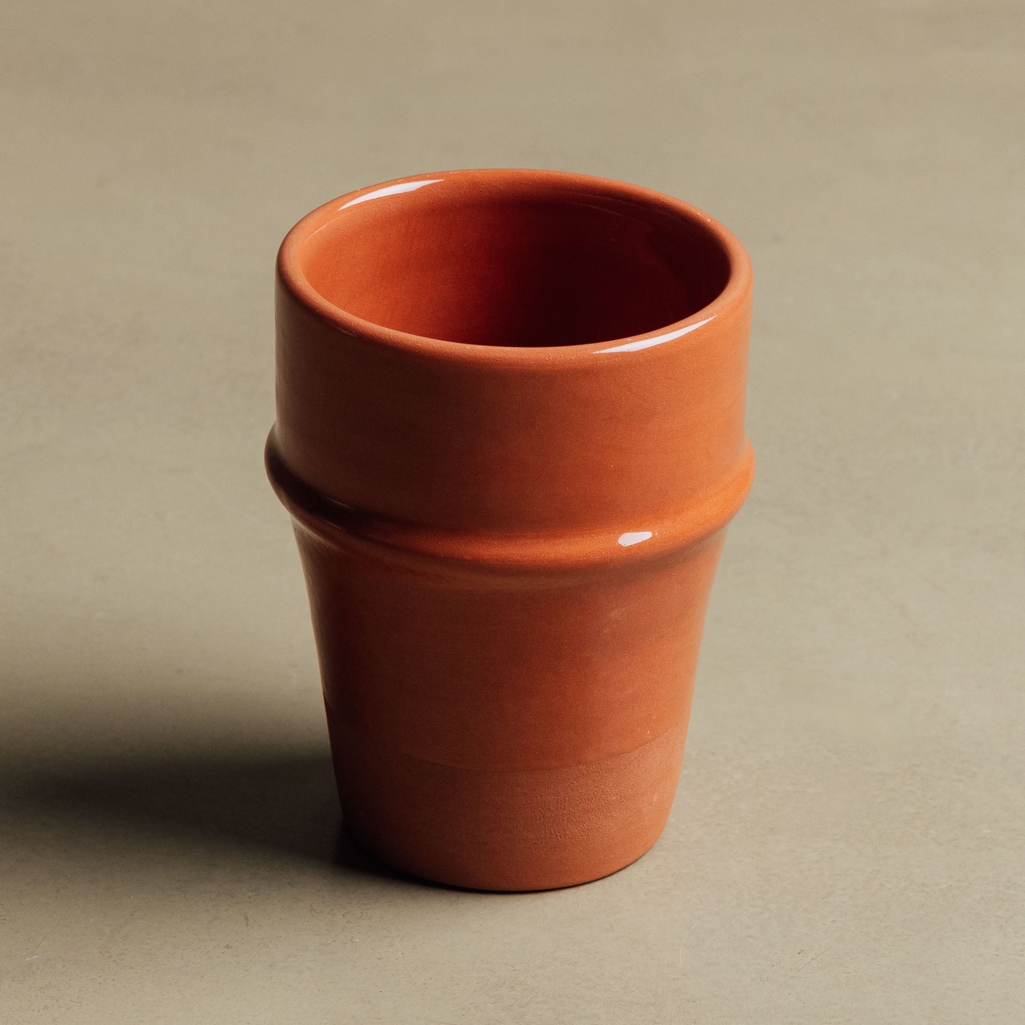 Earth Hues Ochre Red Beldi Cup - Moroccan Dinnerware - Benisouk