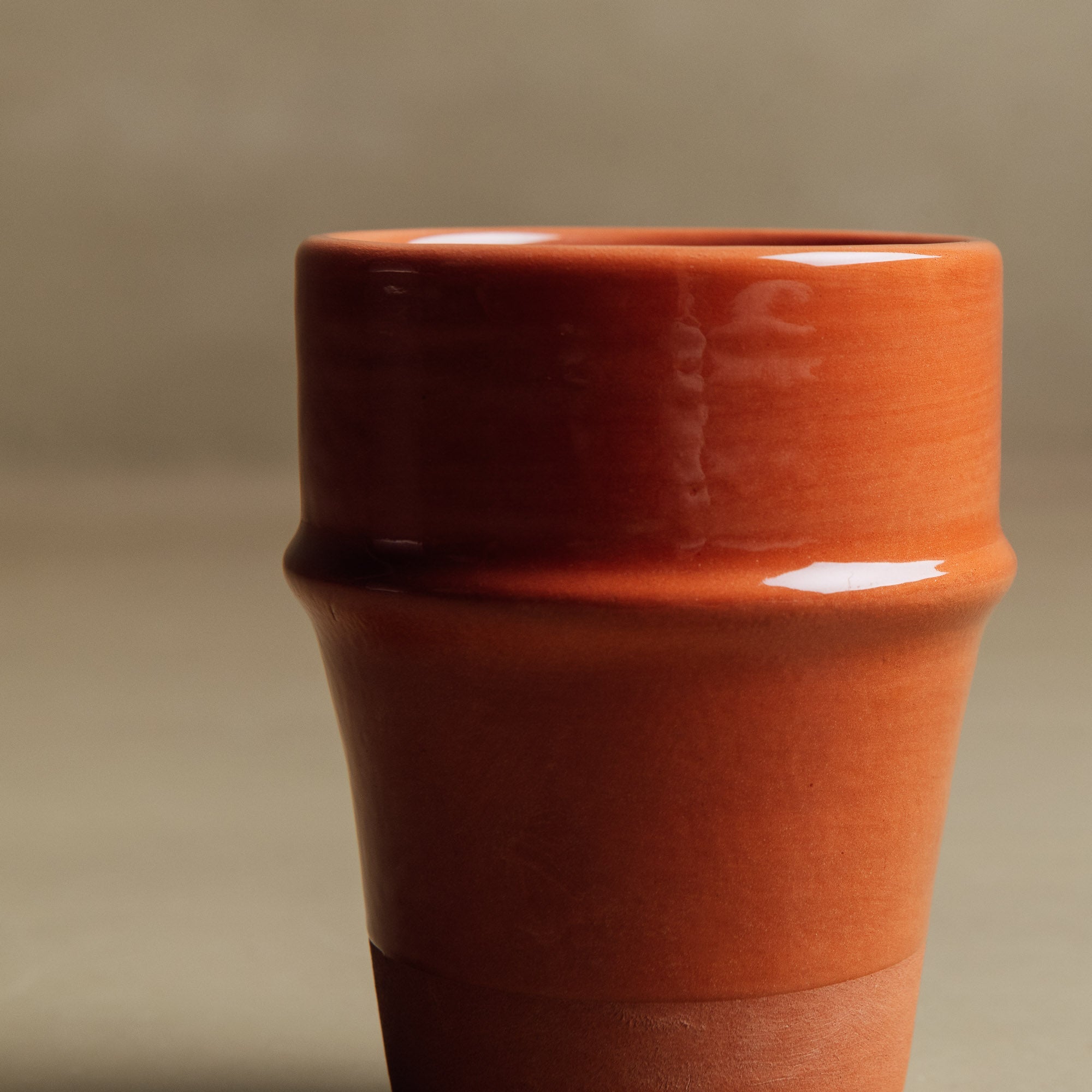 Earth Hues Ochre Red Beldi Cup - Moroccan Dinnerware - Benisouk