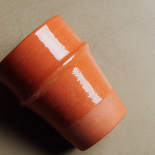 Earth Hues Ochre Red Beldi Cup - Moroccan Dinnerware - Benisouk