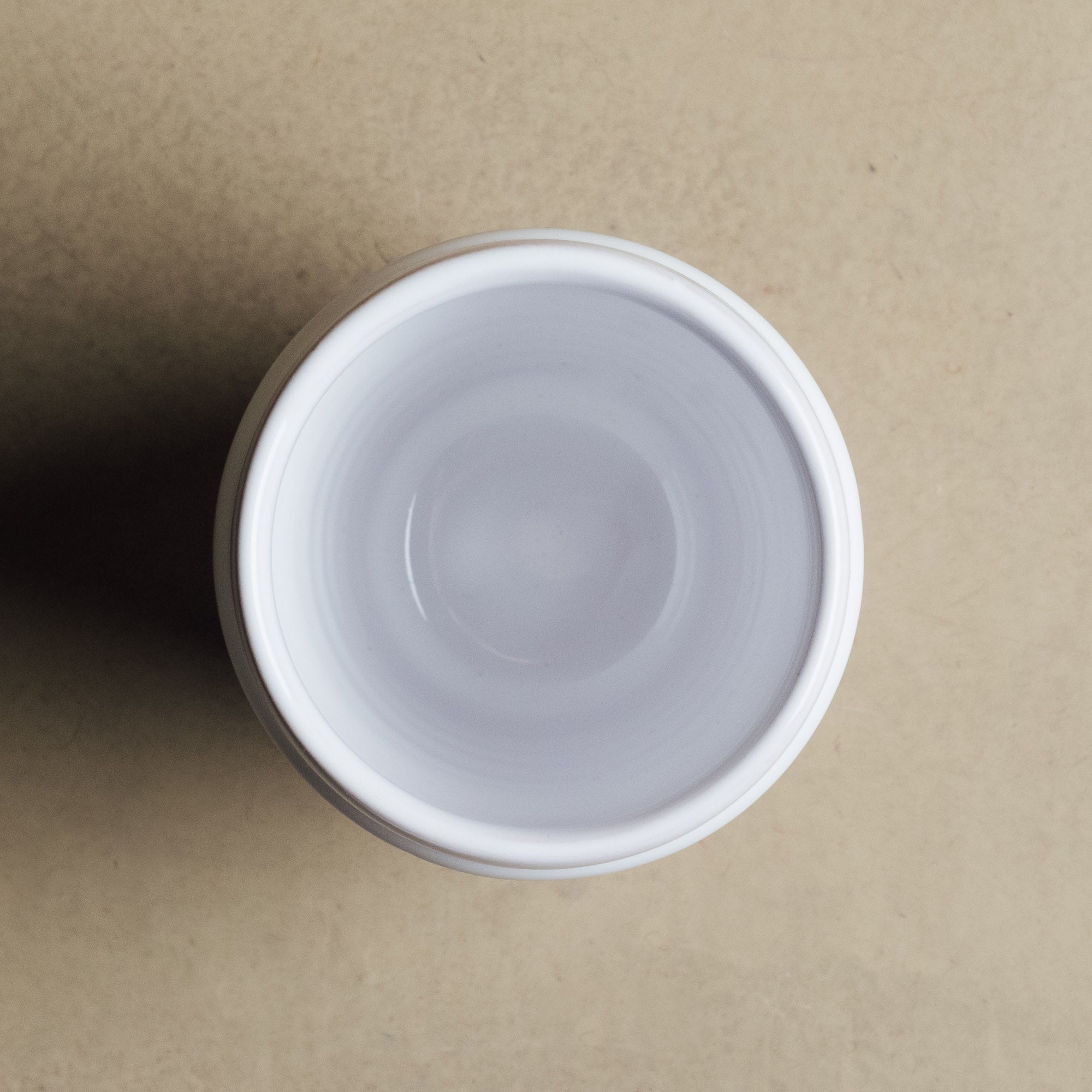 Earth Hues White & Ochre Red Beldi Cup - Moroccan Dinnerware - Benisouk