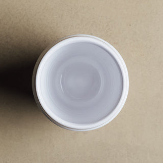 Earth Hues White & Ochre Red Beldi Cup - Moroccan Dinnerware - Benisouk