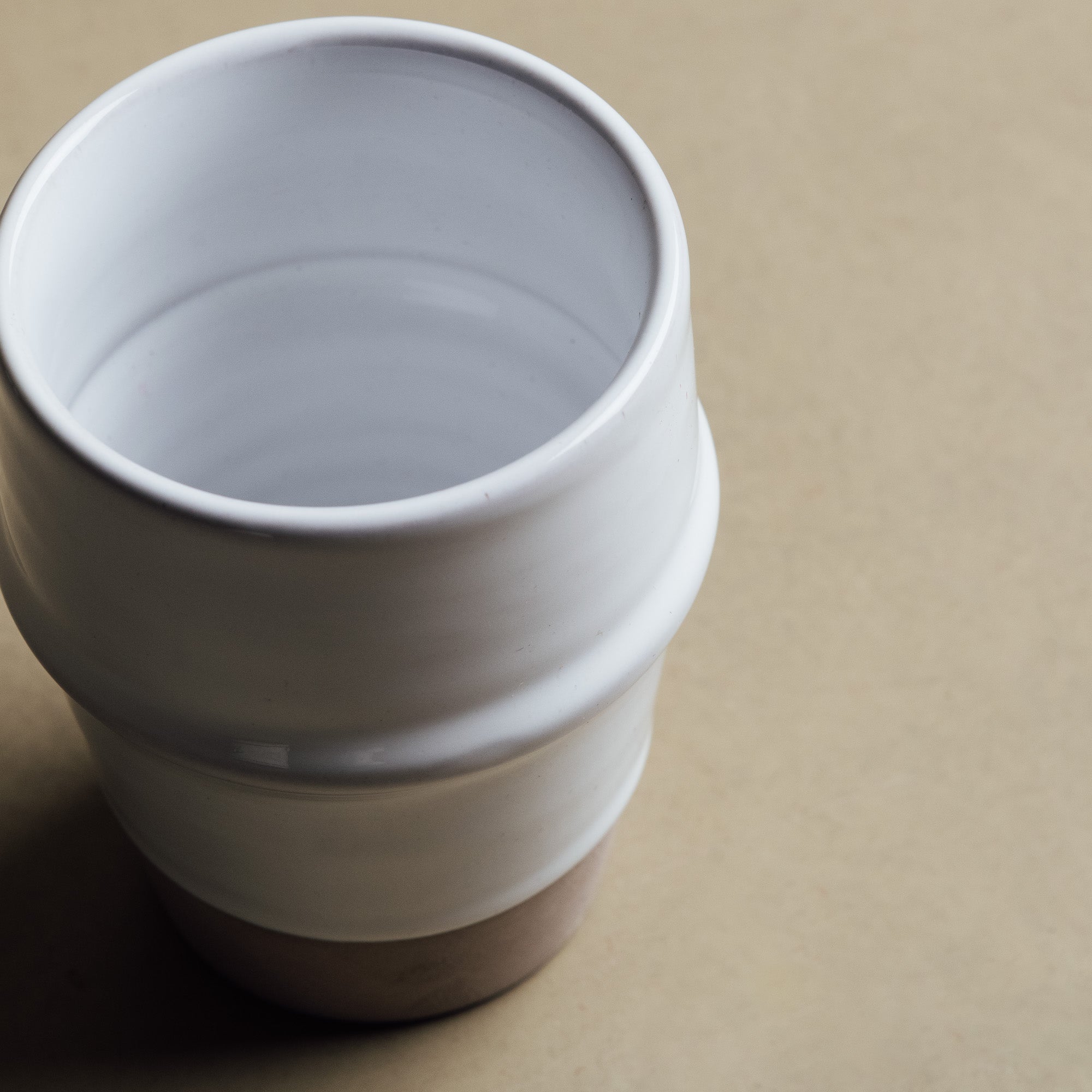 Earth Hues White & Taupe Gray Beldi Cup - Moroccan Dinnerware - Benisouk