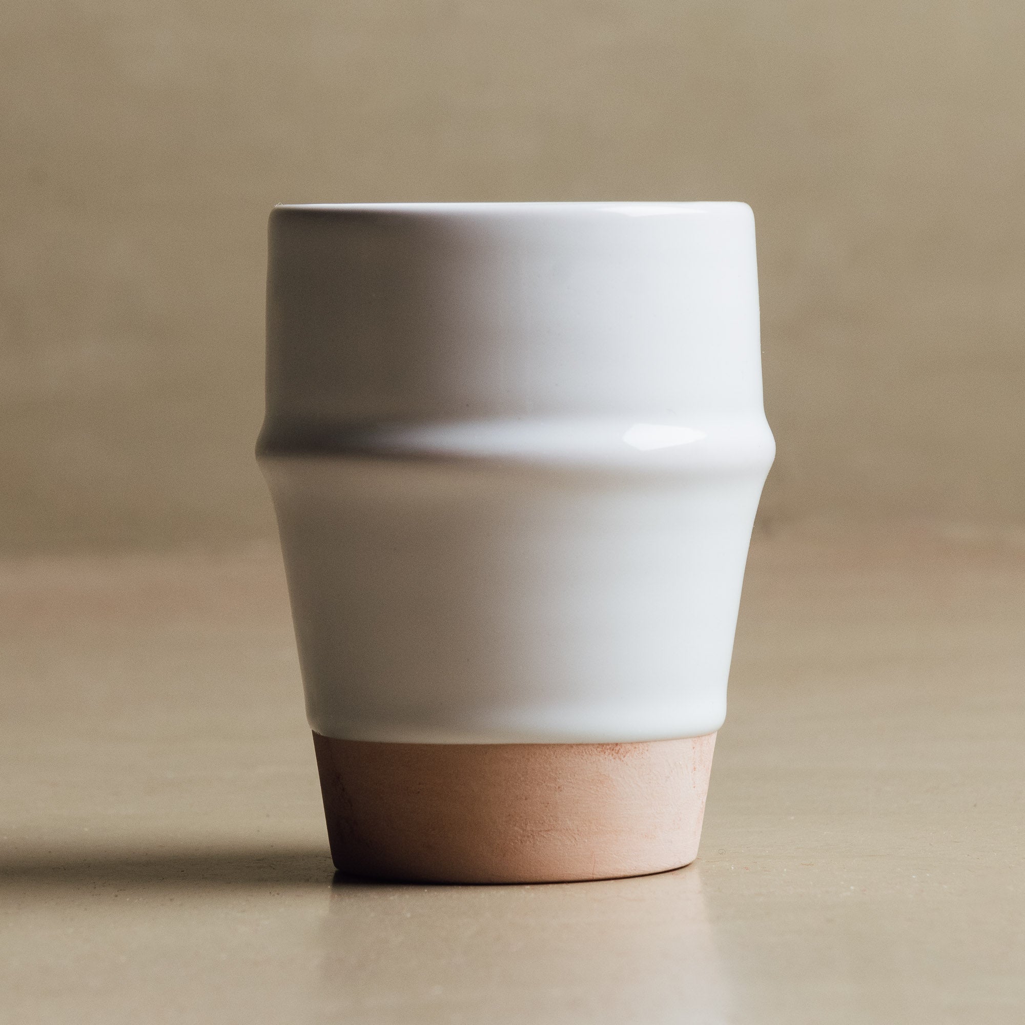 Earth Hues White & Tumbleweed Beldi Cup - Moroccan Dinnerware - Benisouk