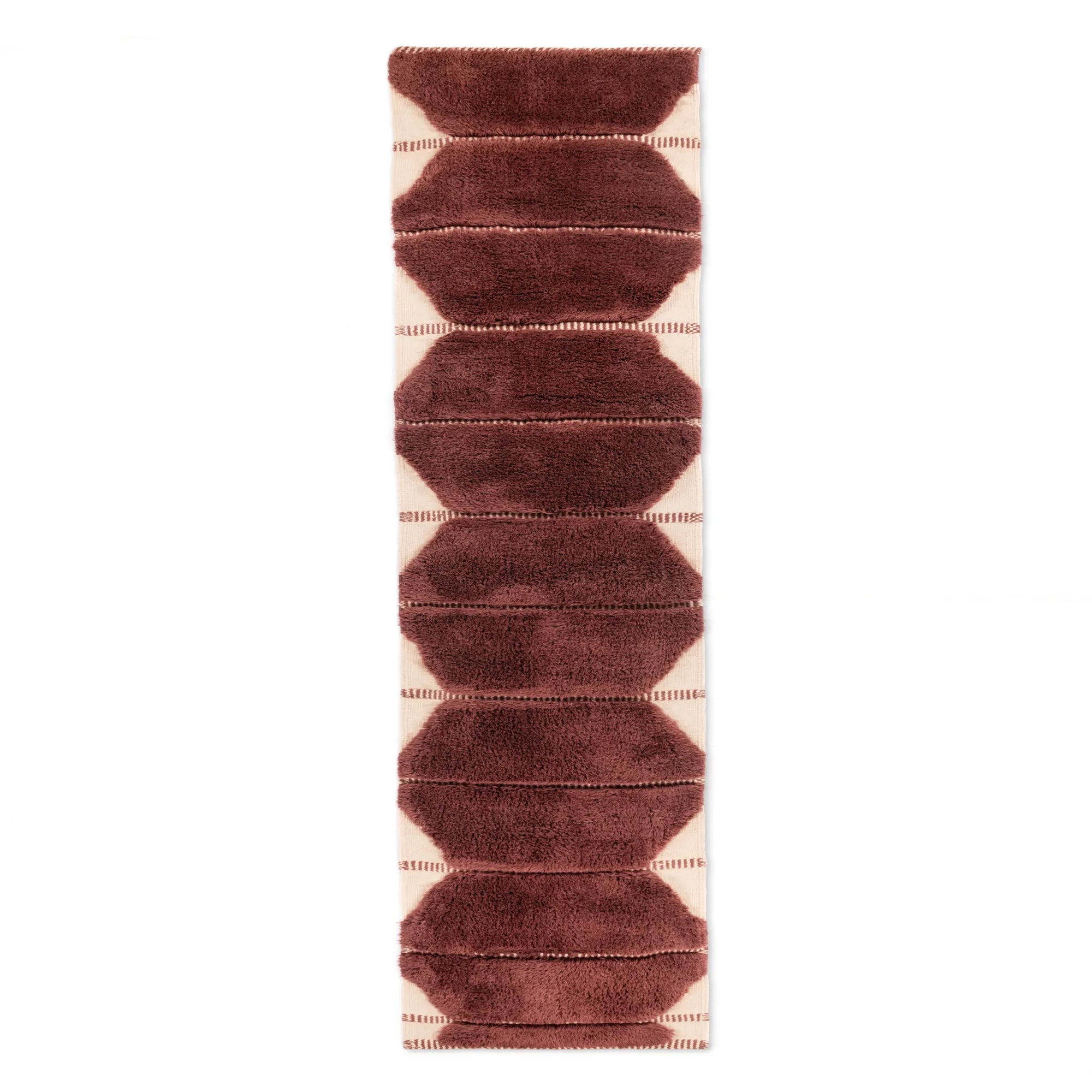 Earth Red - Luxury Shag Moroccan Runner Rug - Benisouk
