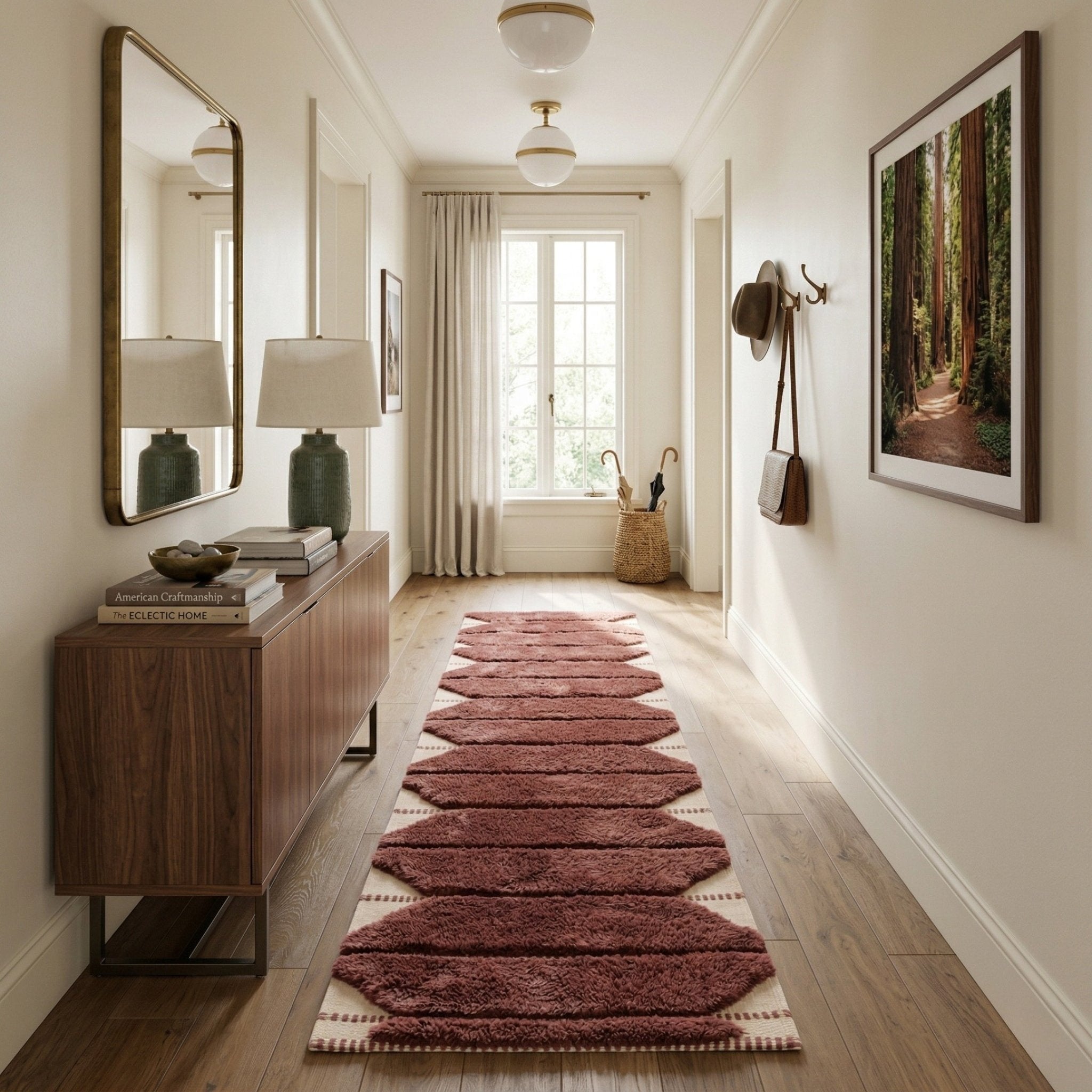 Earth Red - Luxury Shag Moroccan Runner Rug - Benisouk
