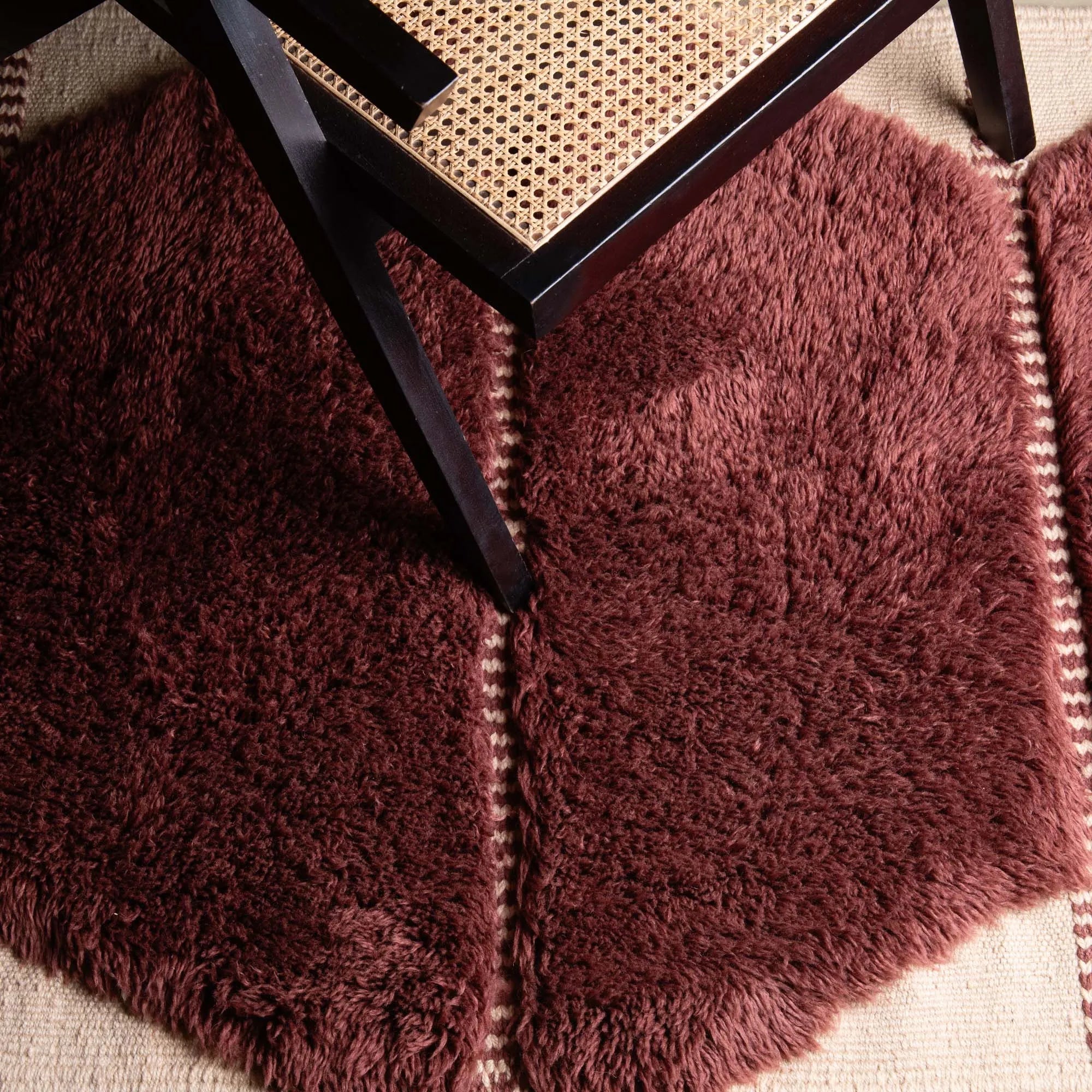 Earth Red - Luxury Shag Moroccan Runner Rug - Benisouk